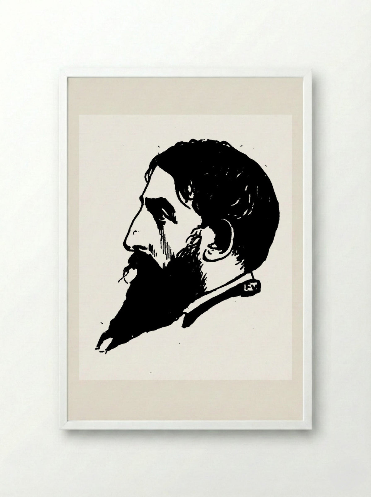 Portrait of Jehan Rictus - Félix Vallotton - Framed Print White
