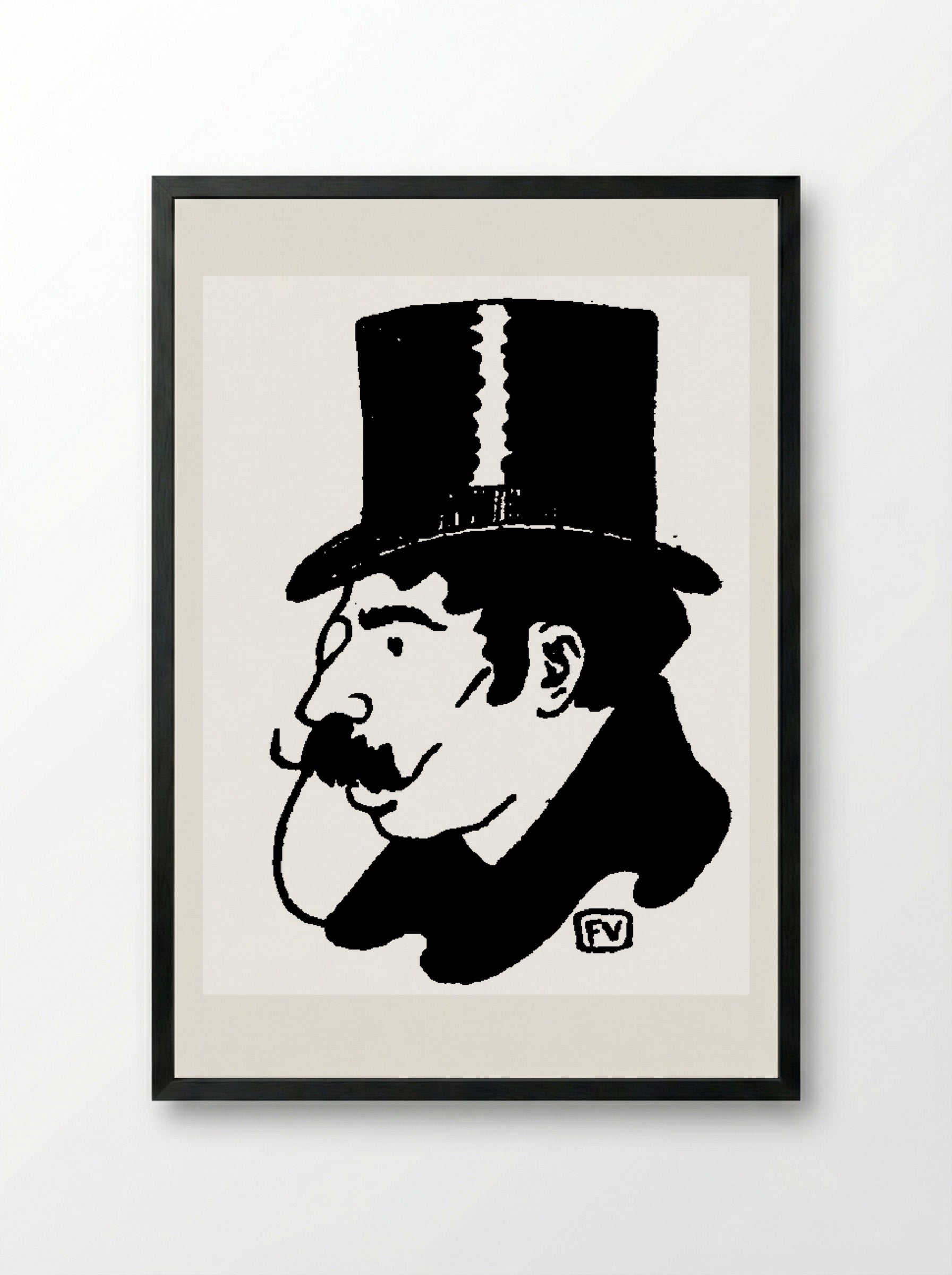 Portrait of Jean Moréas - Félix Vallotton - Framed Print Black