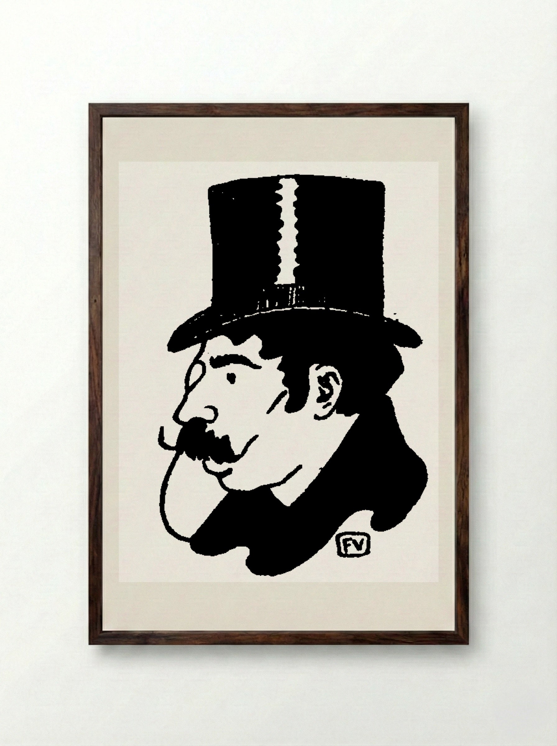 Portrait of Jean Moréas - Félix Vallotton - Framed Print Dark Wood