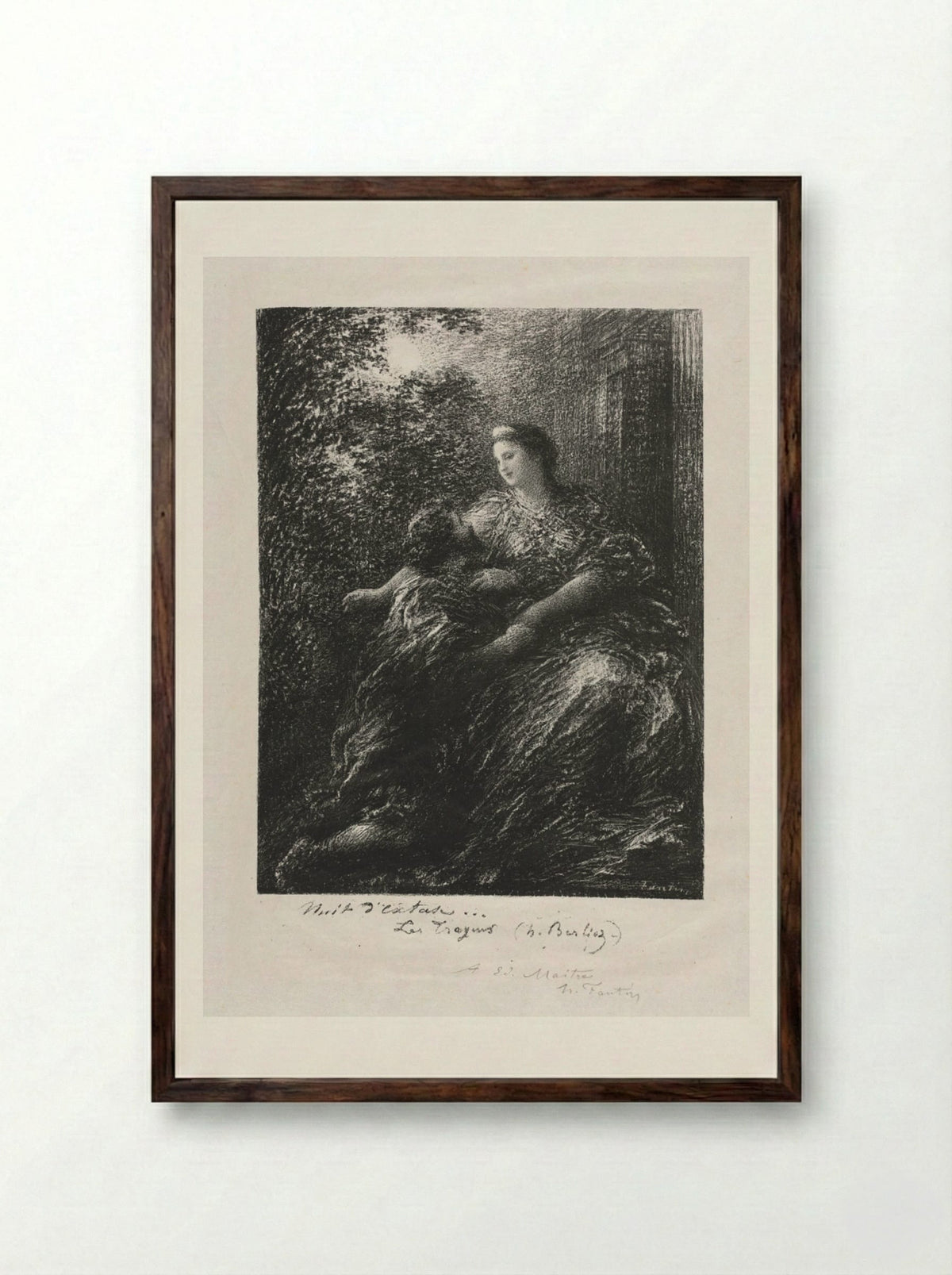 Duet of the Trojans - Henri Fantin-Latour - Framed Print Dark Wood