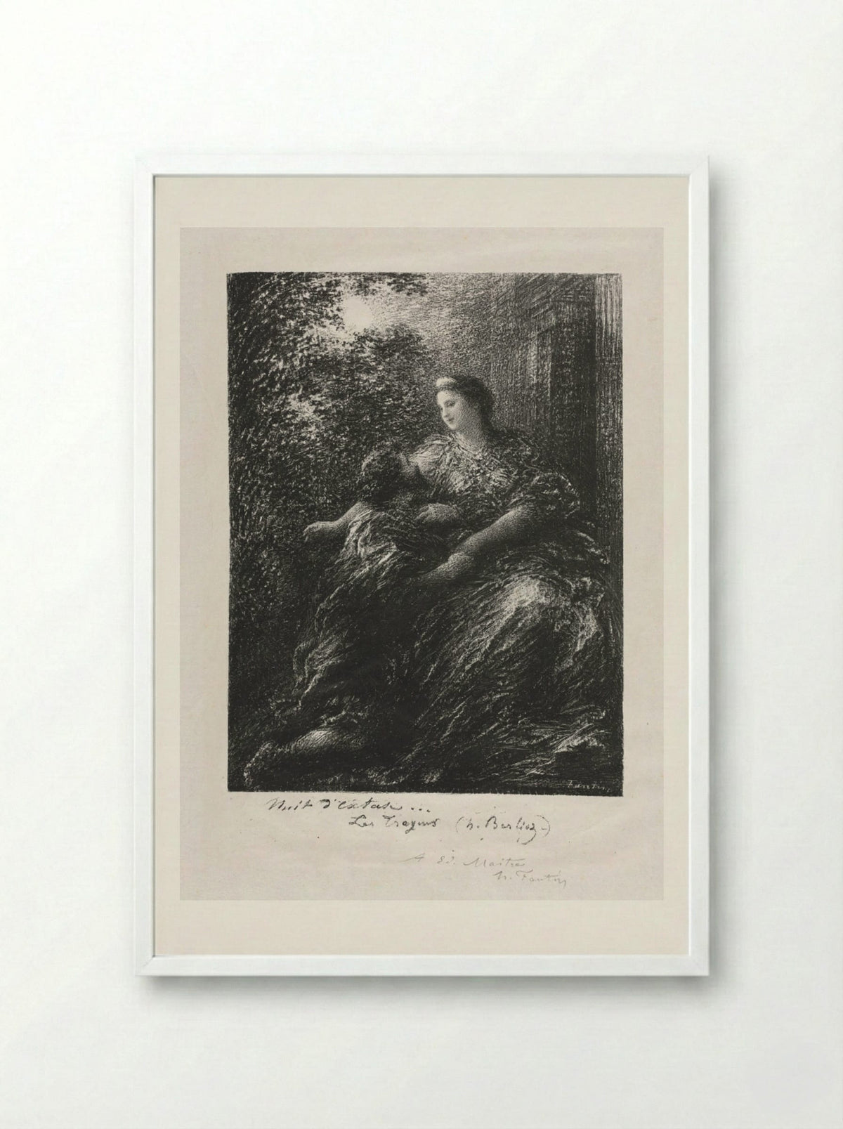 Duet of the Trojans - Henri Fantin-Latour - Framed Print White
