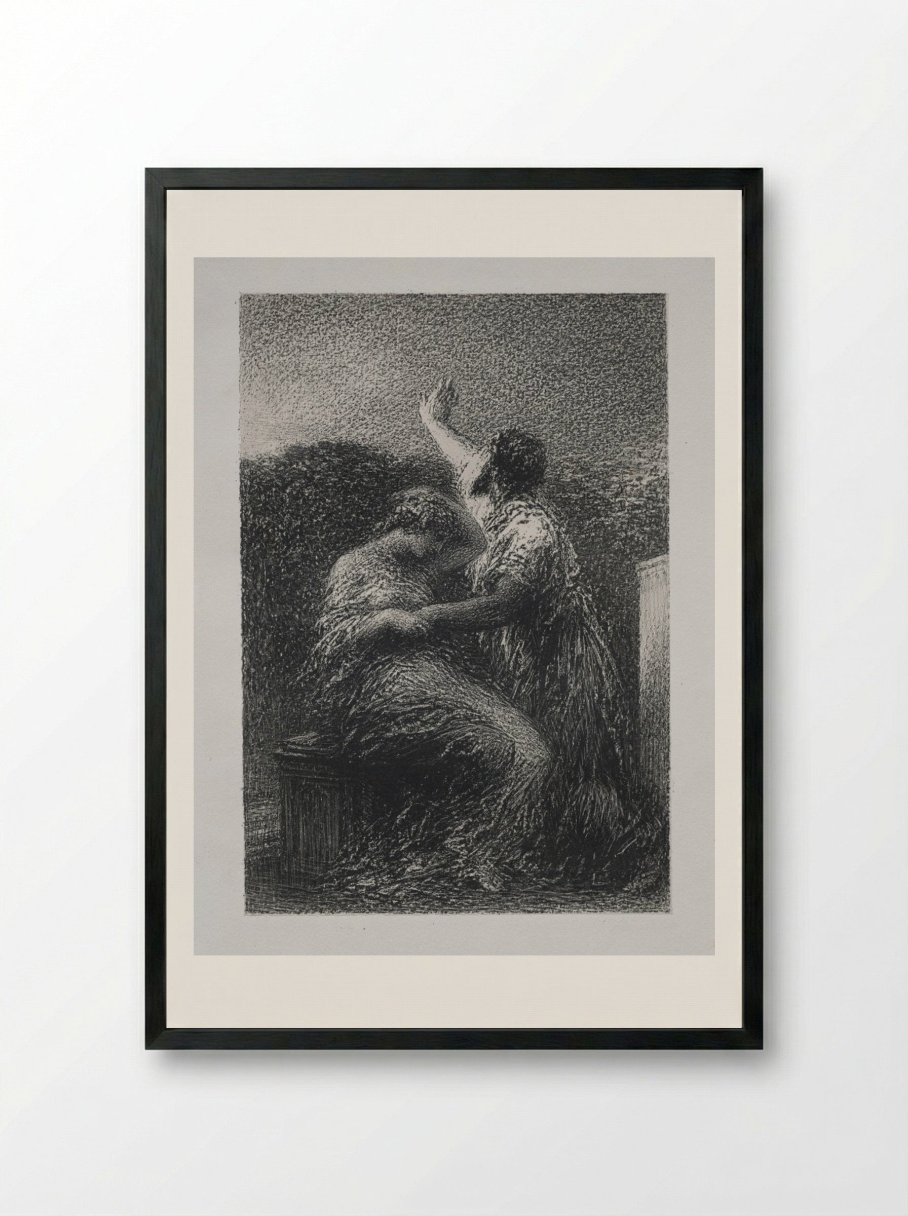 Le mage Baltajar et Fatime - Henri Fantin-Latour - Framed Print Black
