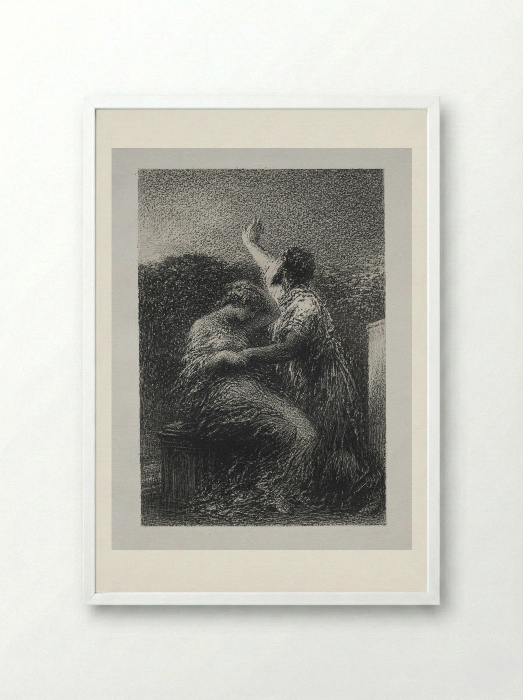 Le mage Baltajar et Fatime - Henri Fantin-Latour - Framed Print White