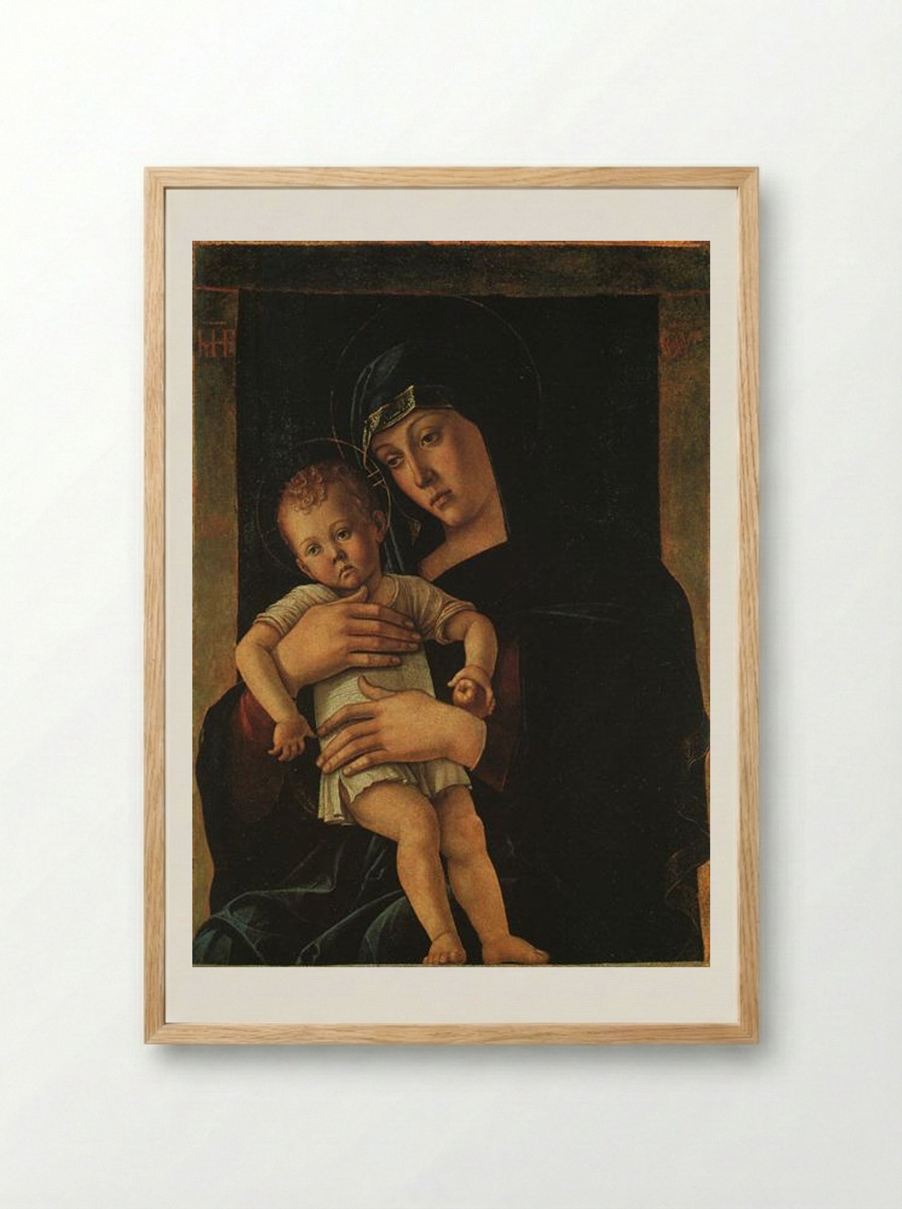 Greek Madonna - Giovanni Bellini - Framed Print Wood
