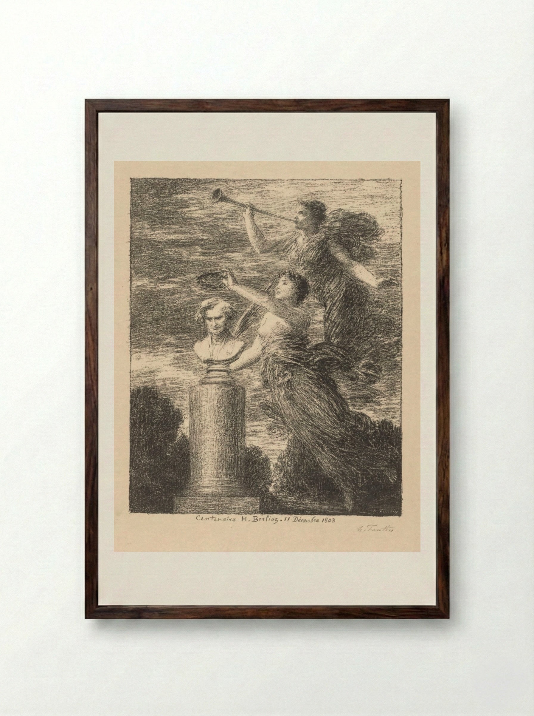 Centenary of Hector Berlioz - Henri Fantin-Latour - Framed Print Dark Wood