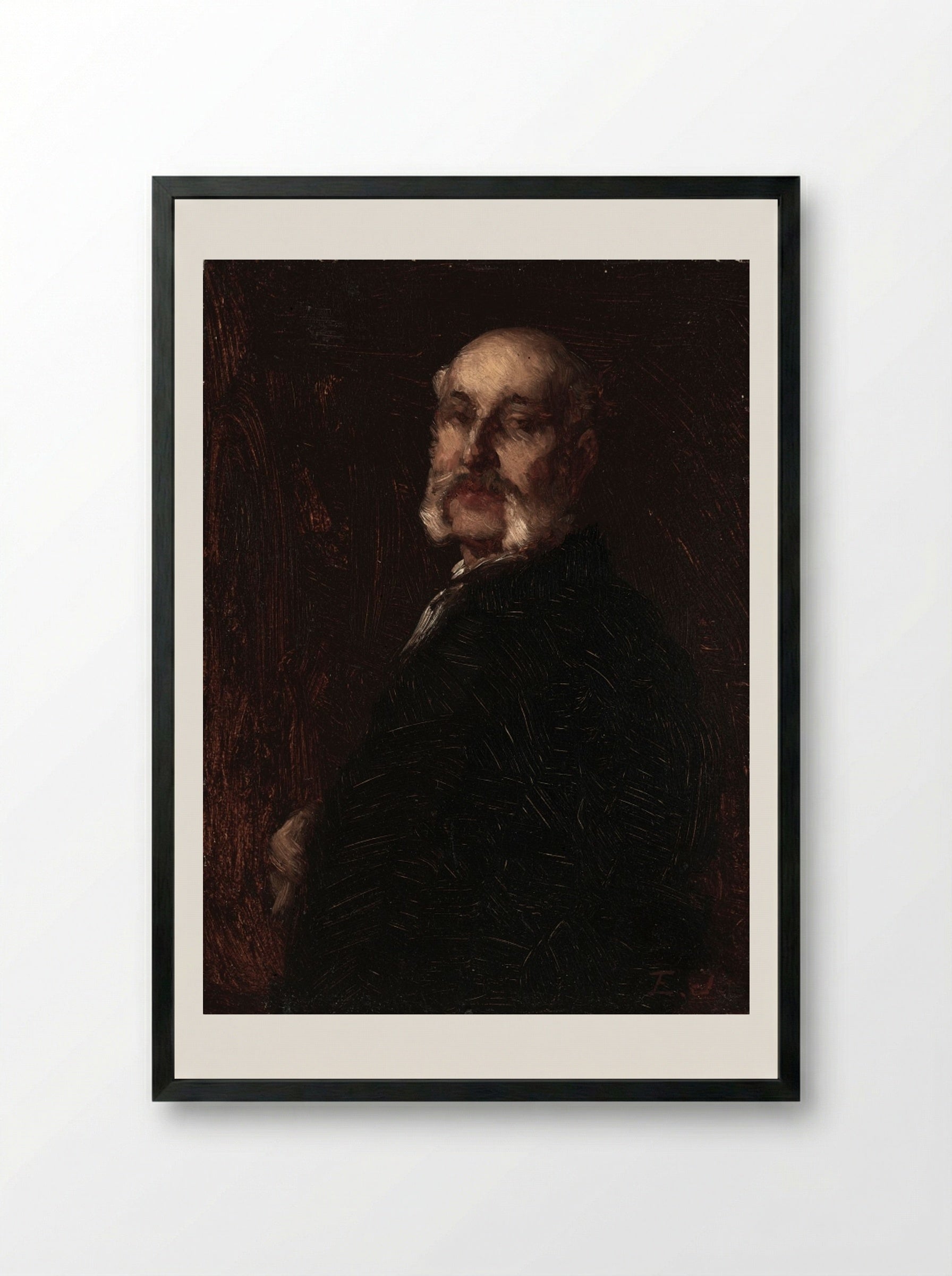 Portrait of Franklin H. Delano - Eastman Johnson - Framed Print Black