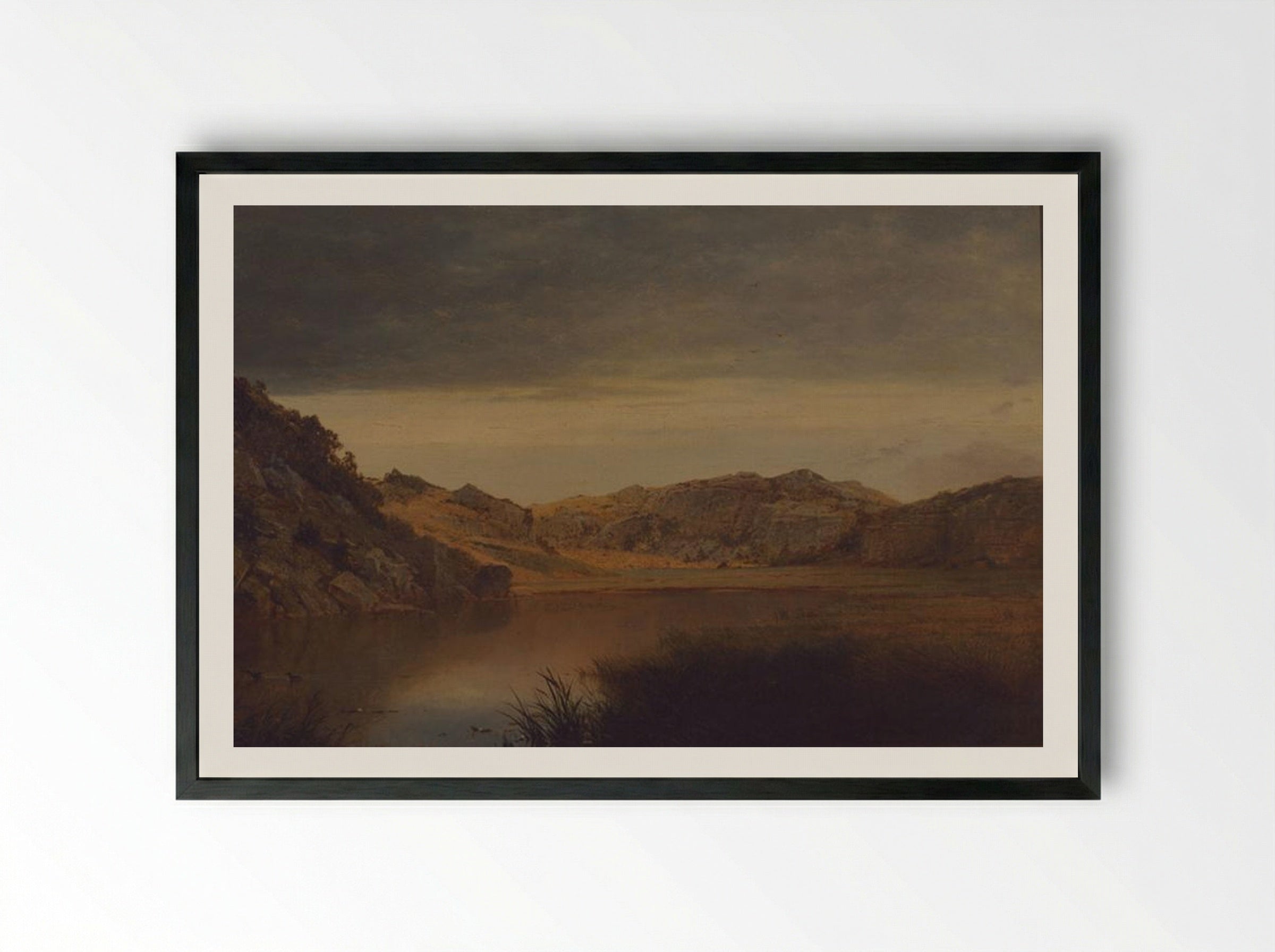 Paradise Rocks, Newport - John Frederick Kensett - Framed Print Black
