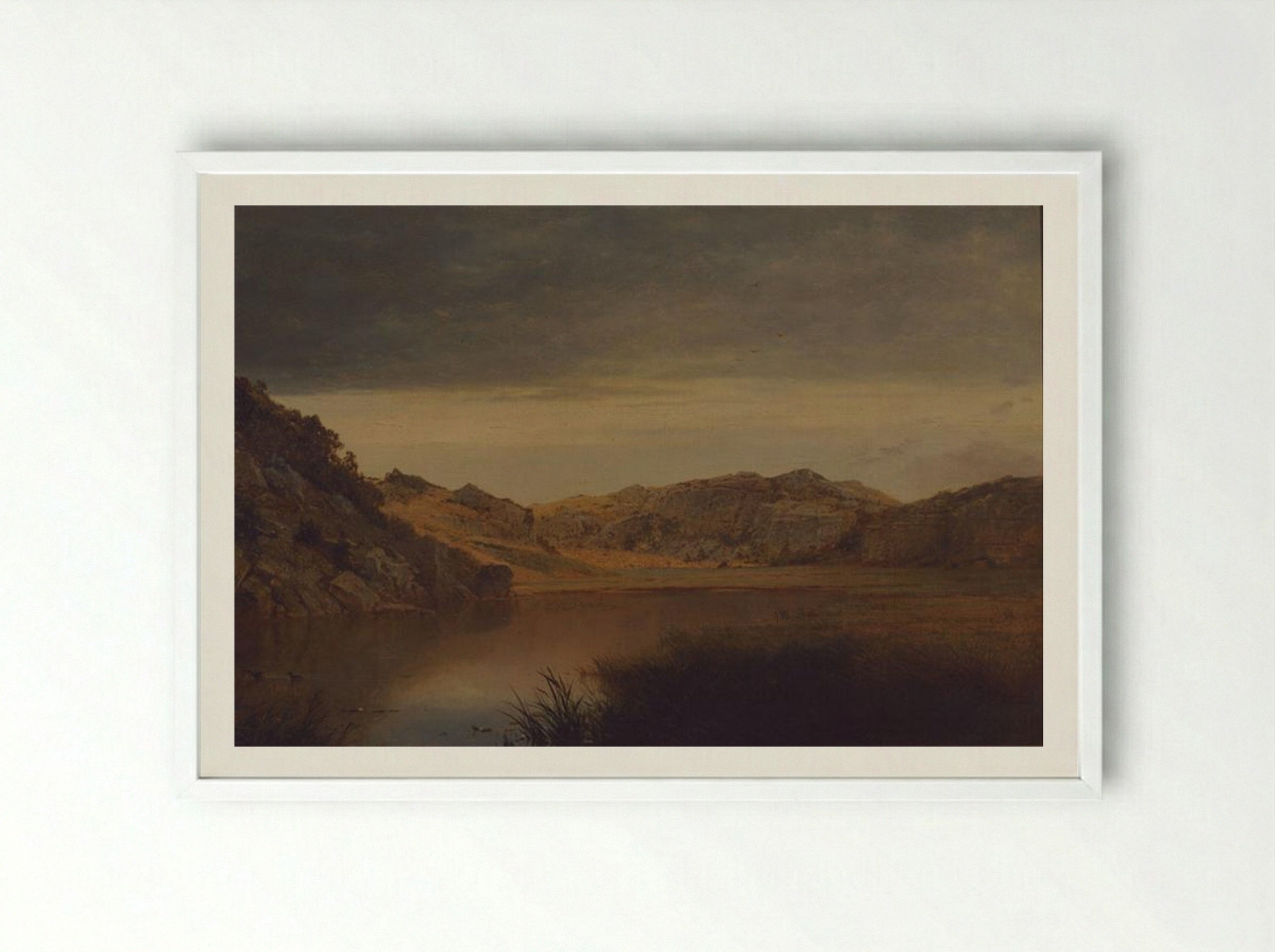 Paradise Rocks, Newport - John Frederick Kensett - Framed Print White