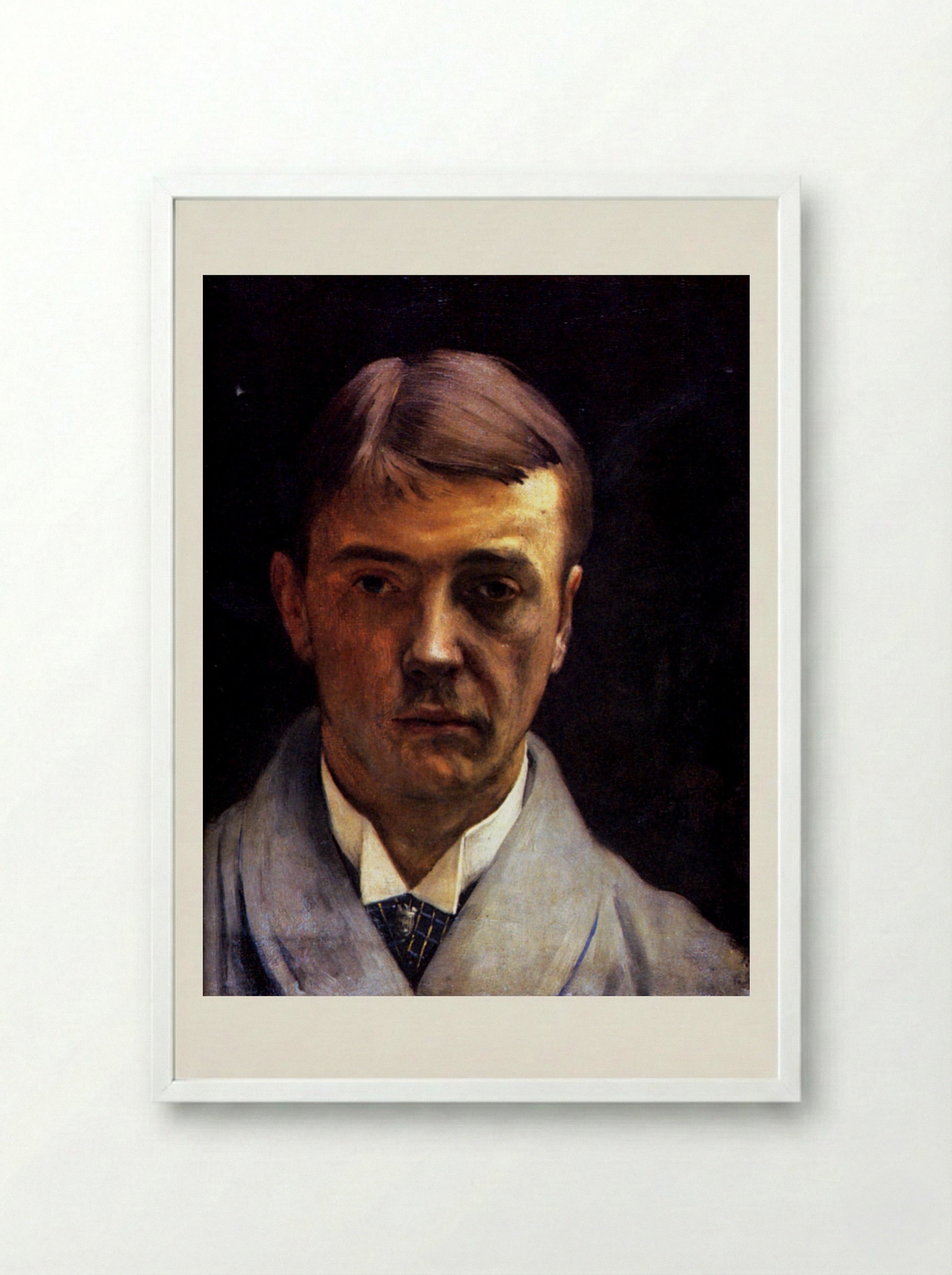My portrait (Self-Portrait) - Félix Vallotton - Framed Print White