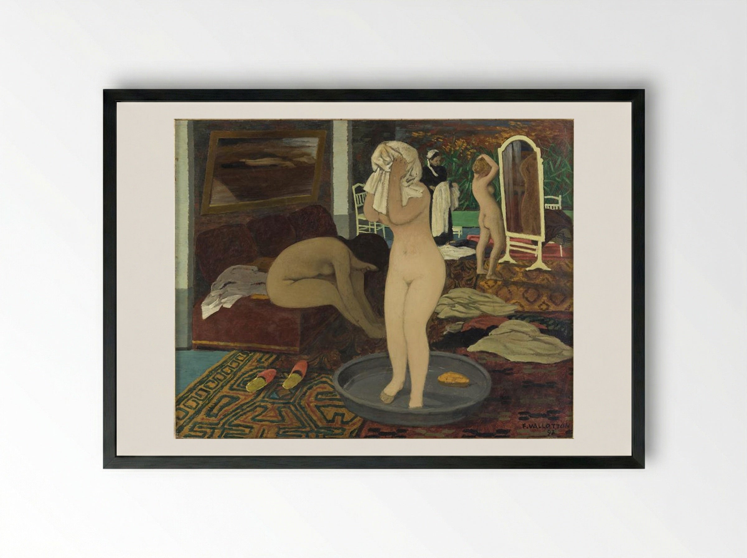 Women at Their Toilet - Félix Vallotton - Framed Print Black