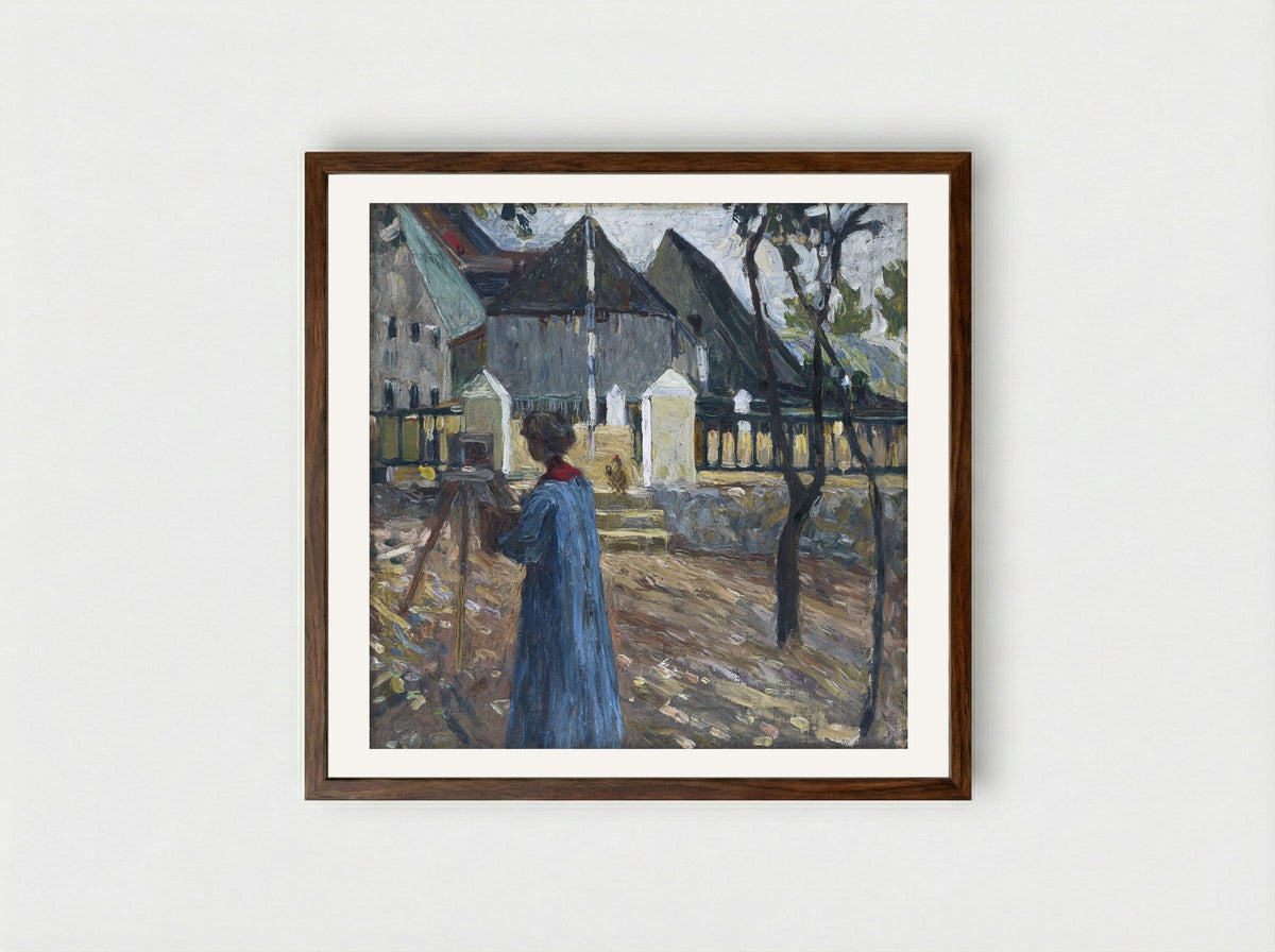 Kandinsky Painting - Gabriele Münter - Framed Print Dark Wood