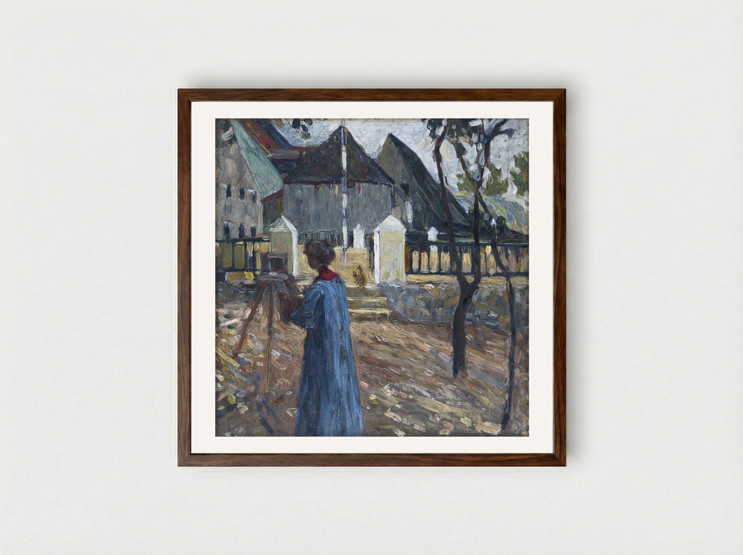 Kandinsky Painting - Gabriele Münter - Framed Print Dark Wood