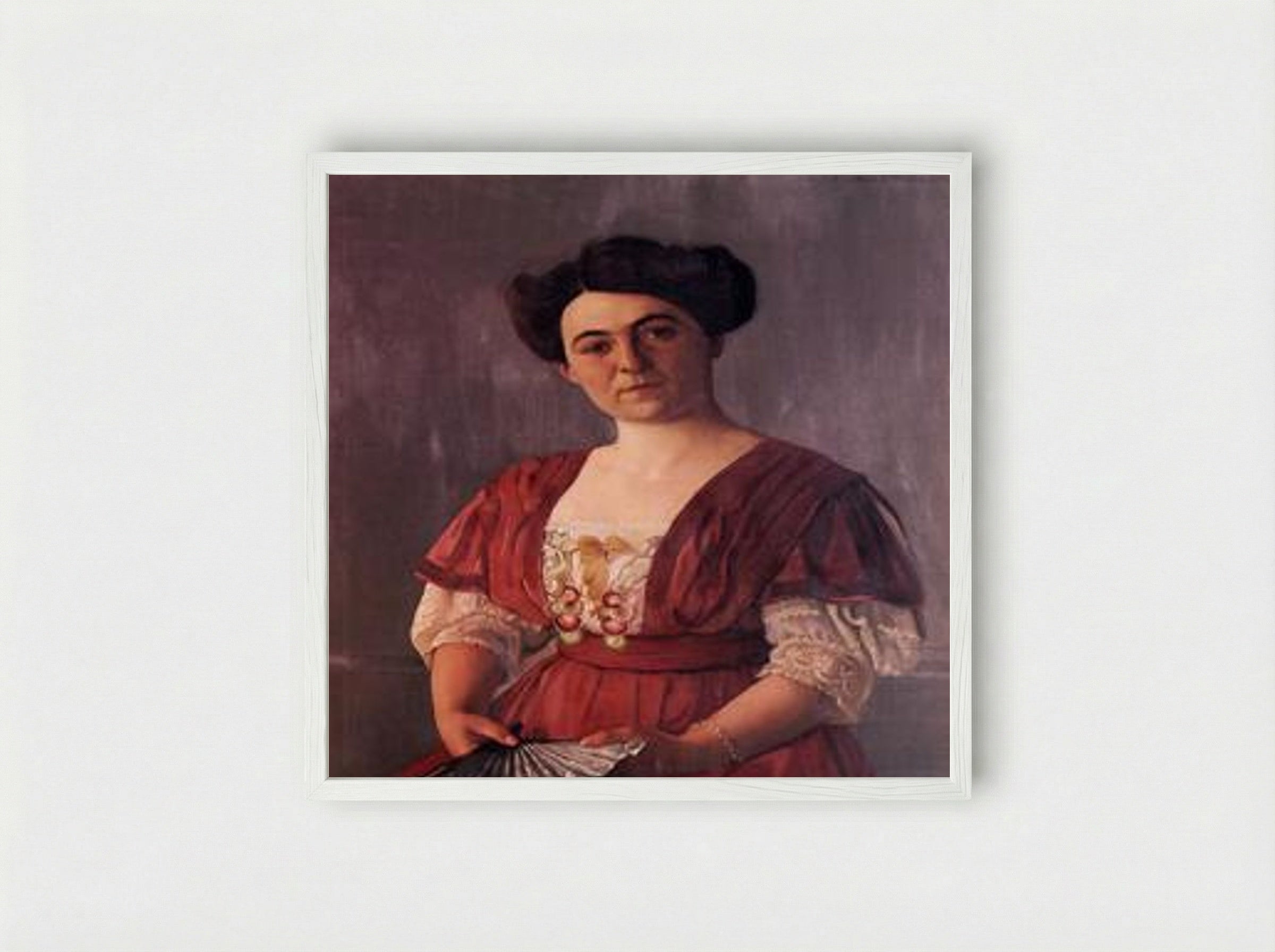 Portrait of Madame Hasen - Félix Vallotton - Framed Print White