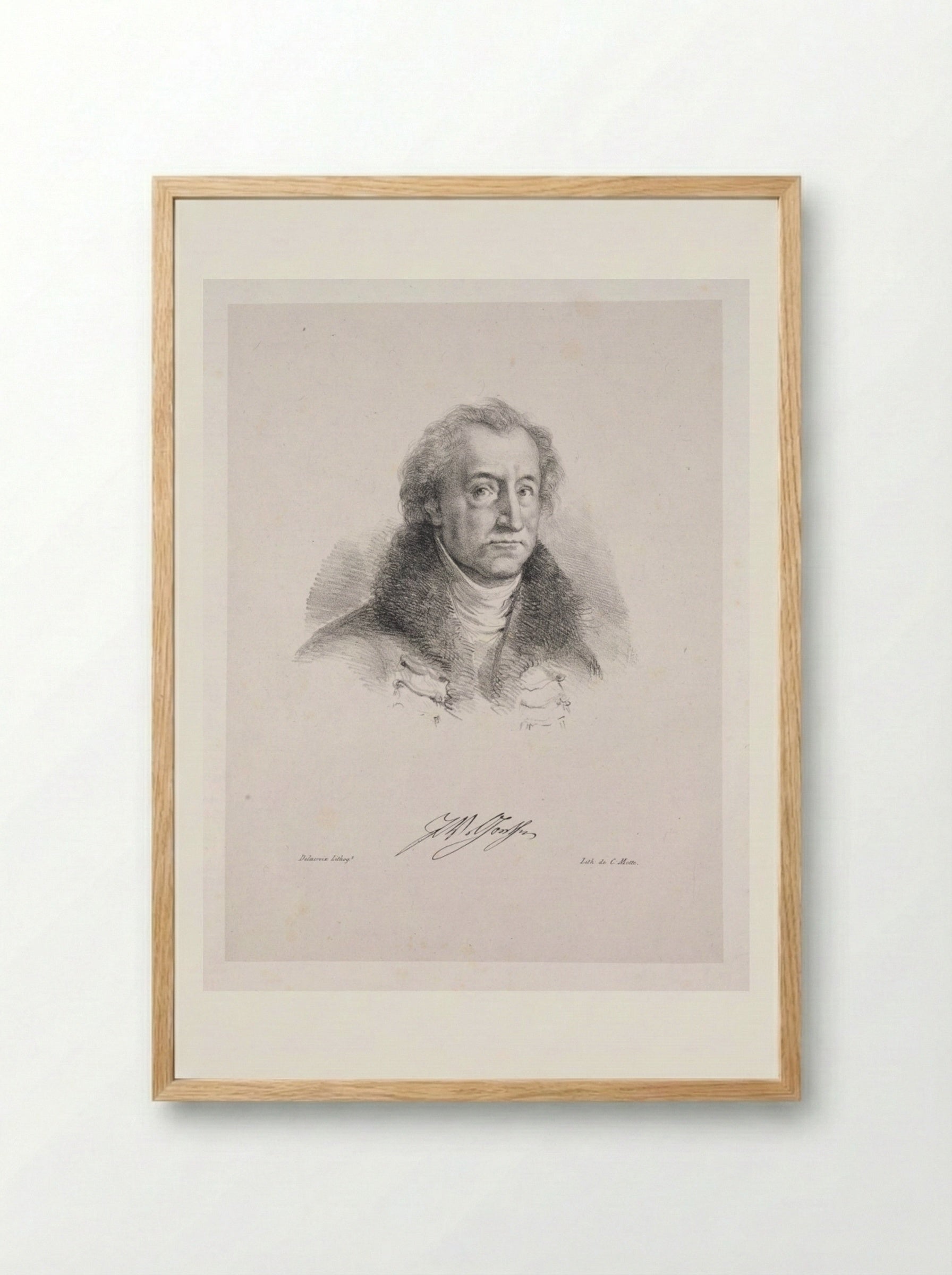 Portrait of Johann Wolfgang von Goethe - Eugène Delacroix - Framed Print Wood