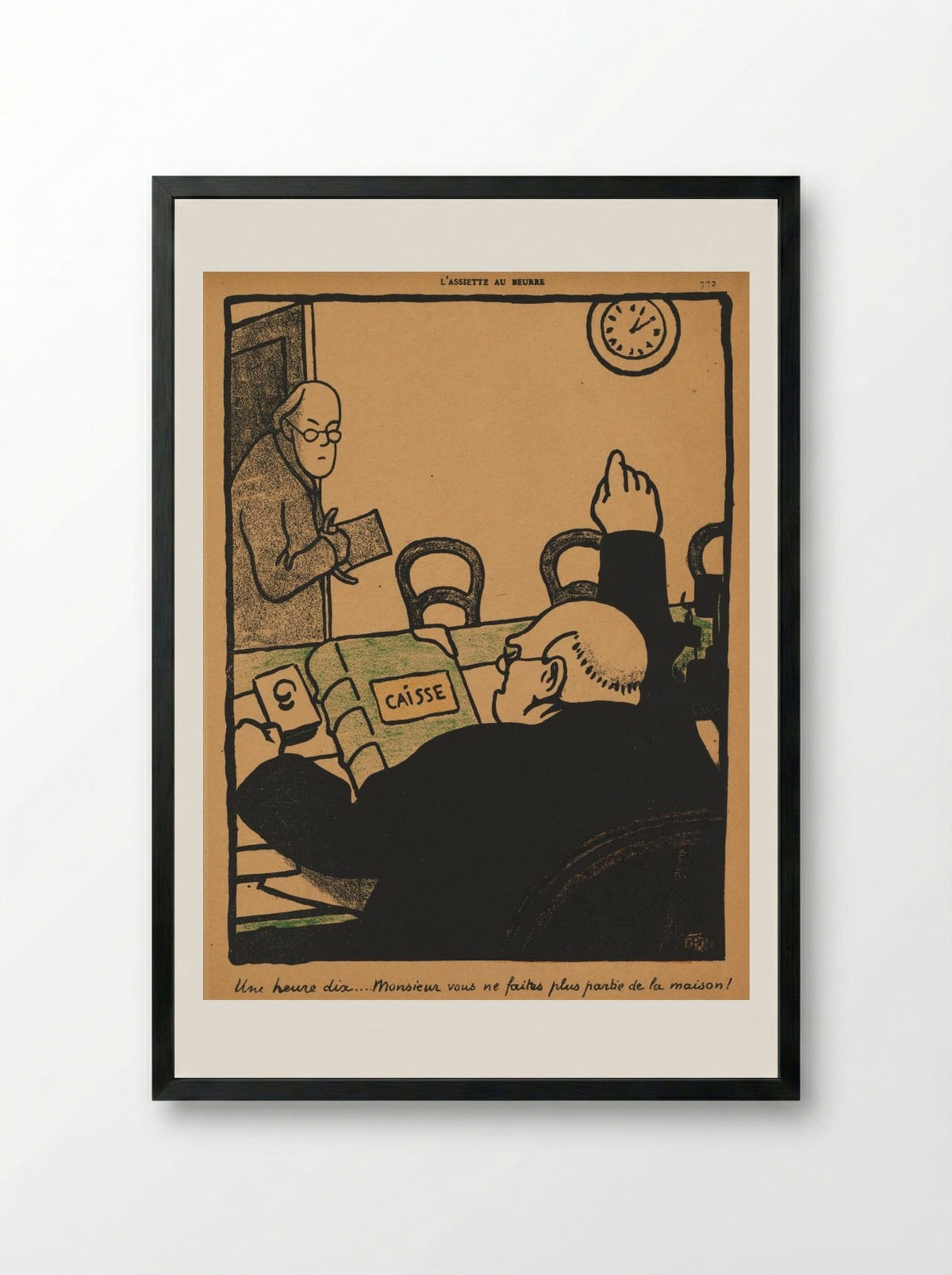 Ten past one... - Félix Vallotton - Framed Print Black