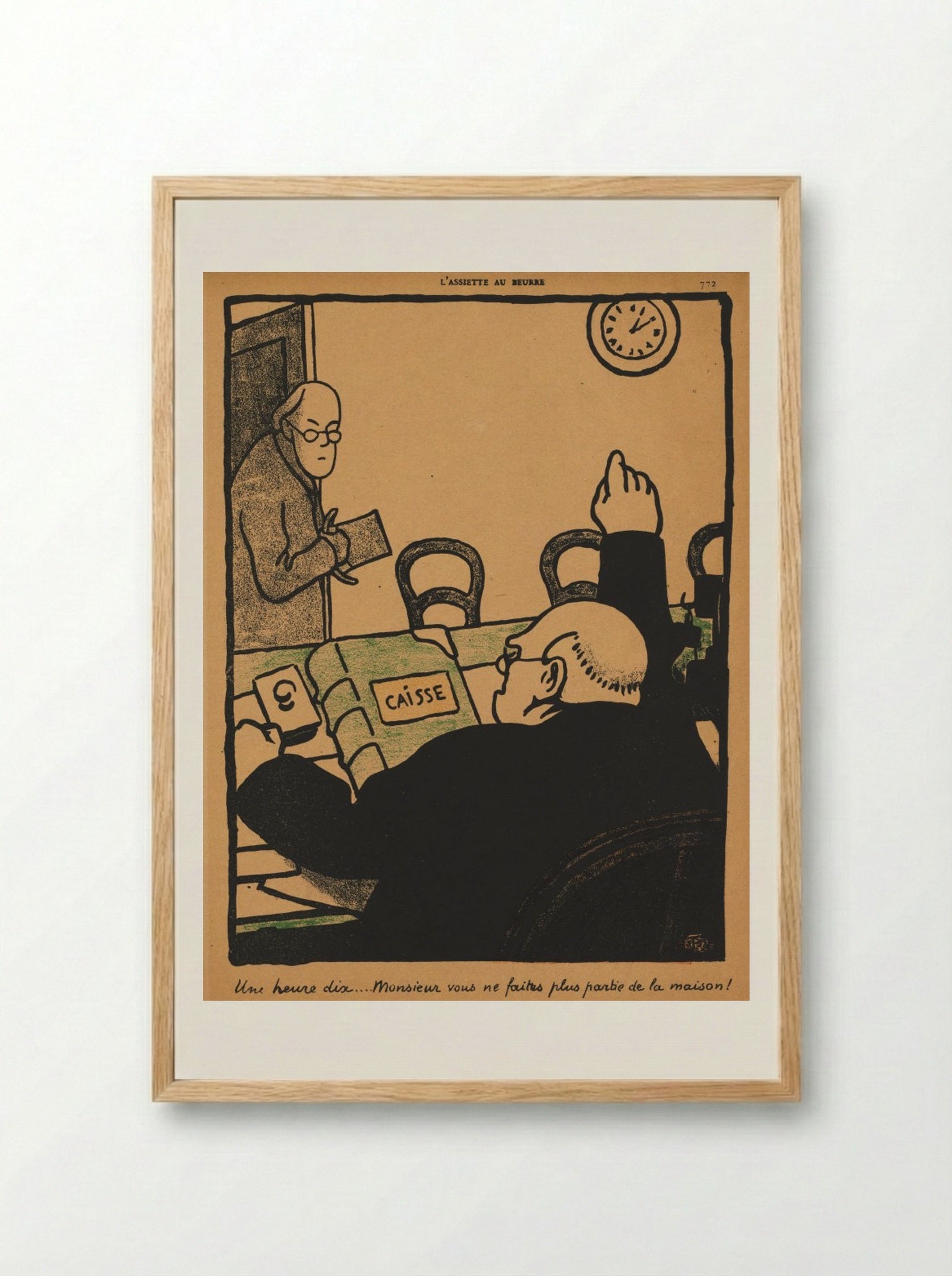 Ten past one... - Félix Vallotton - Framed Print Wood