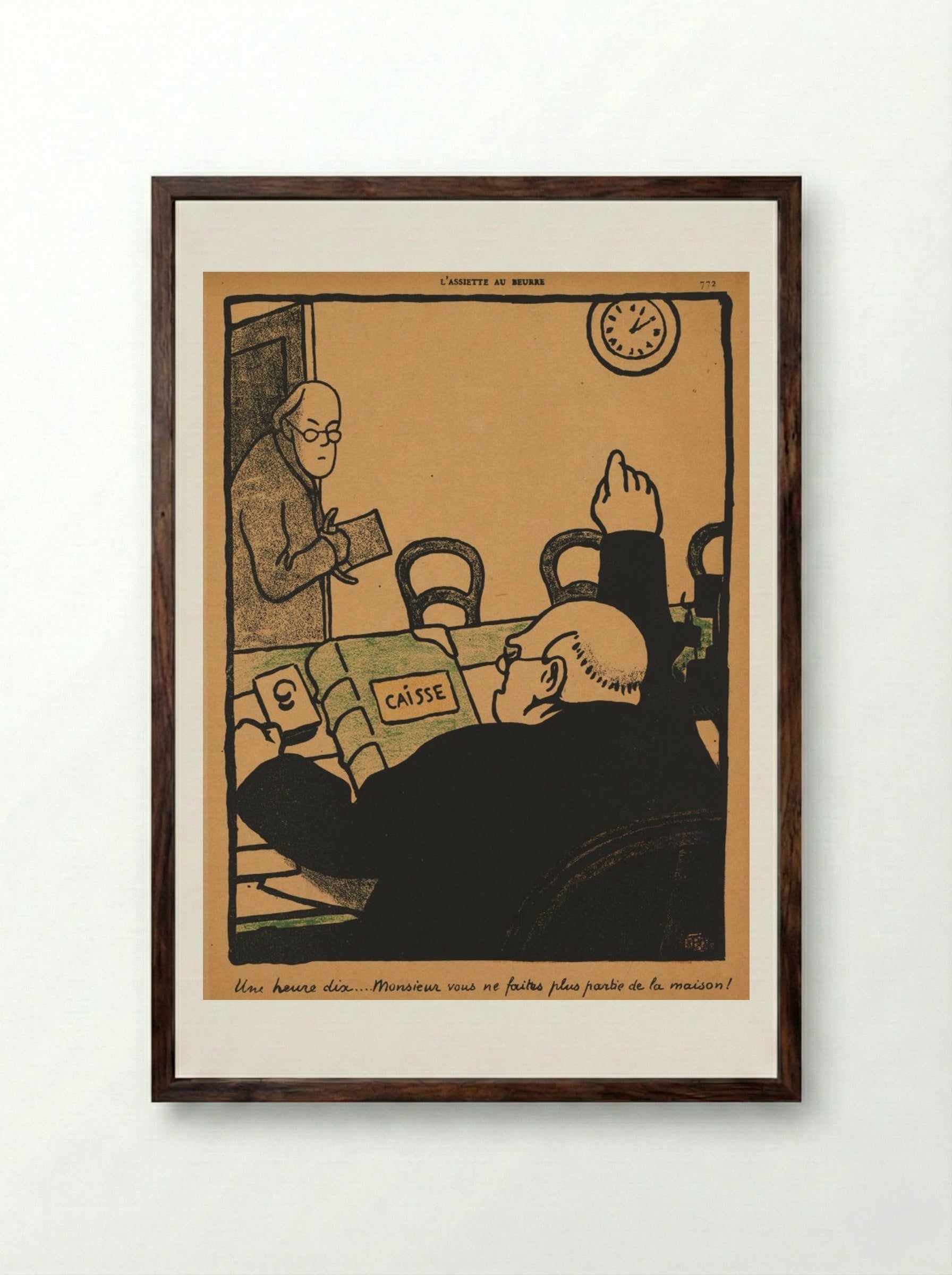 Ten past one... - Félix Vallotton - Framed Print Dark Wood