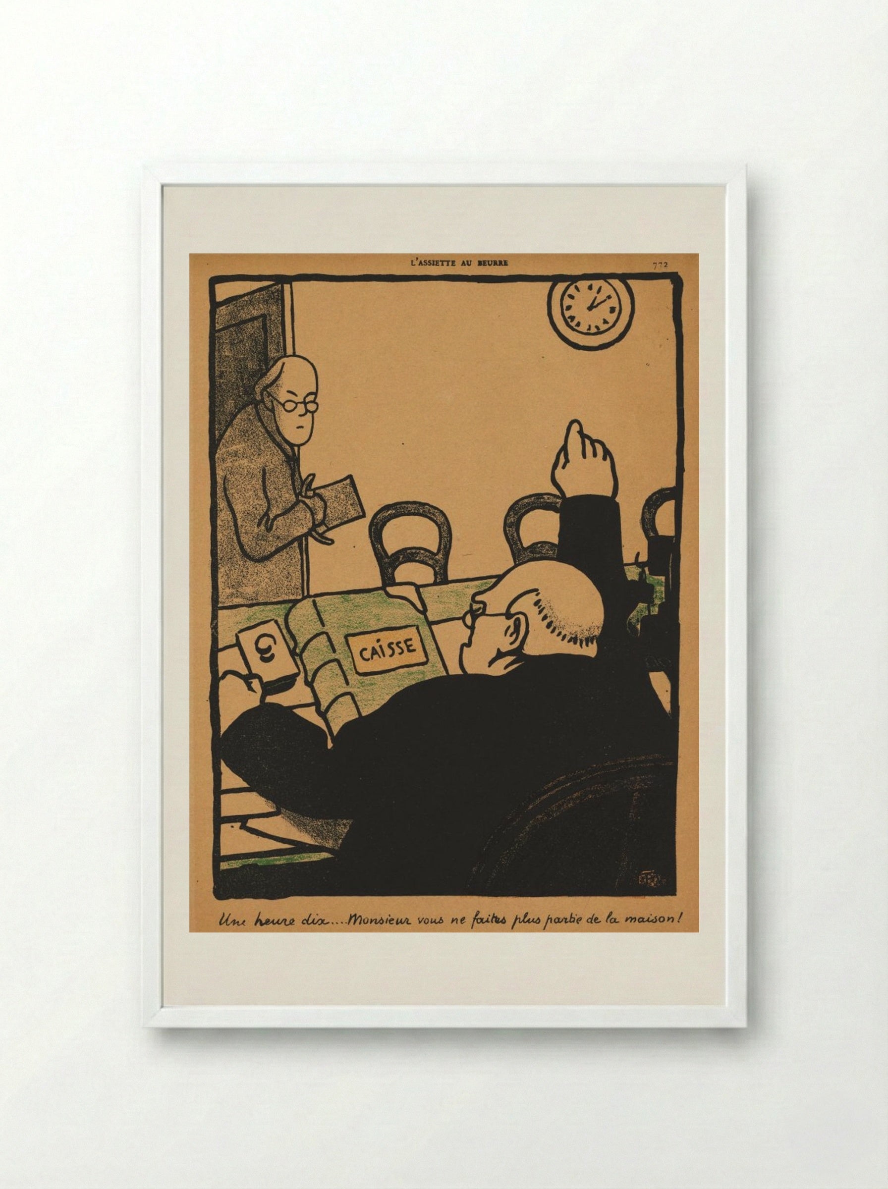Ten past one... - Félix Vallotton - Framed Print White