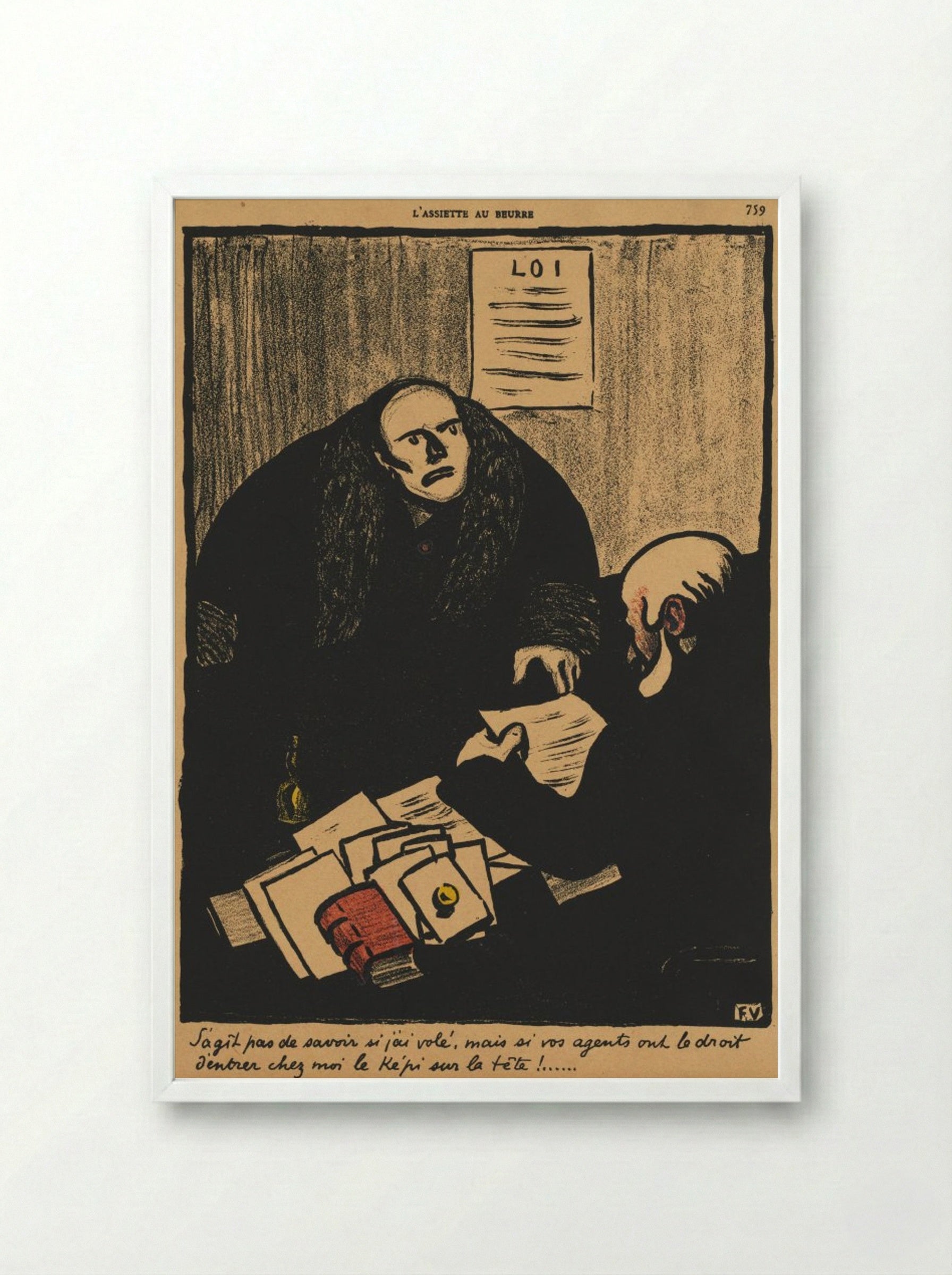 The question is, not whether... - Félix Vallotton - Framed Print White
