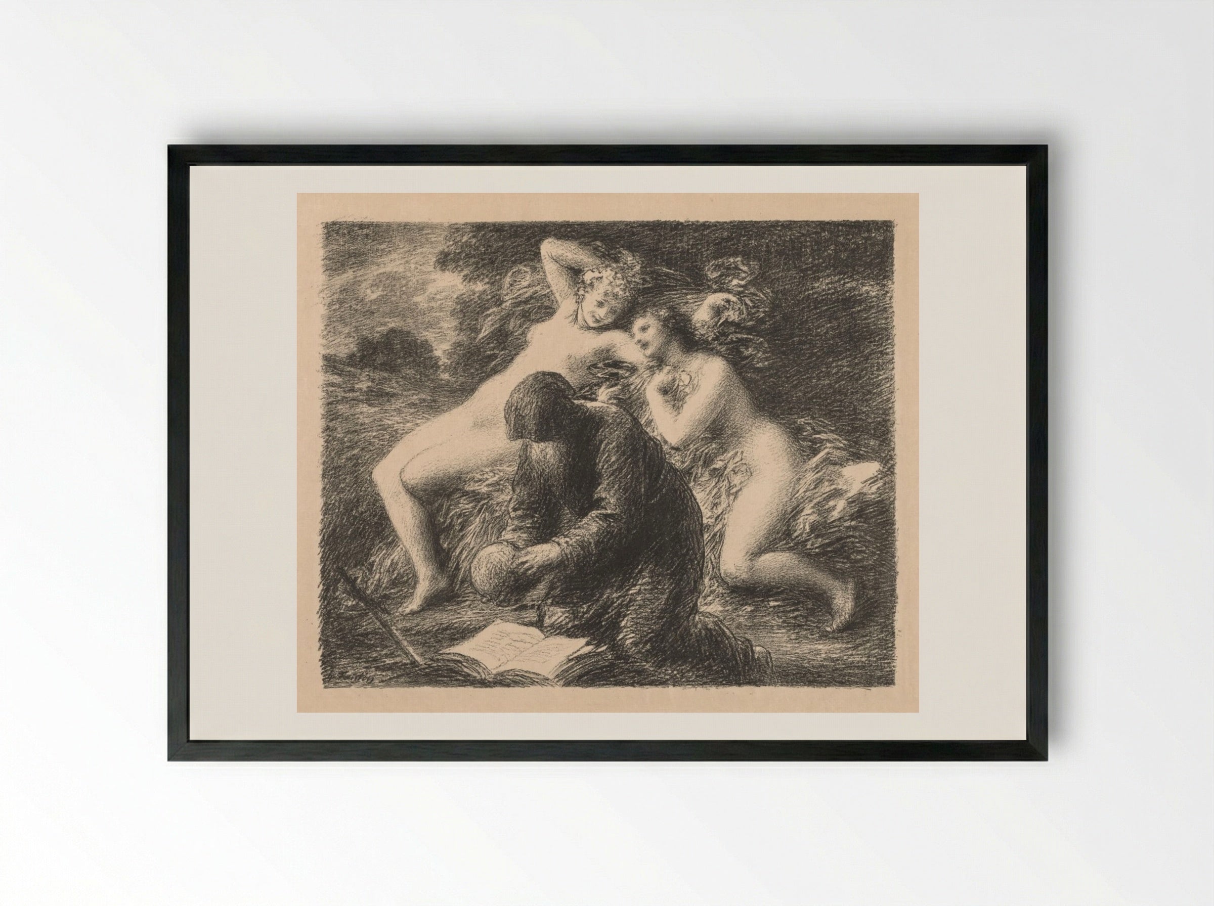 Temptation of St. Anthony - Henri Fantin-Latour - Framed Print Black