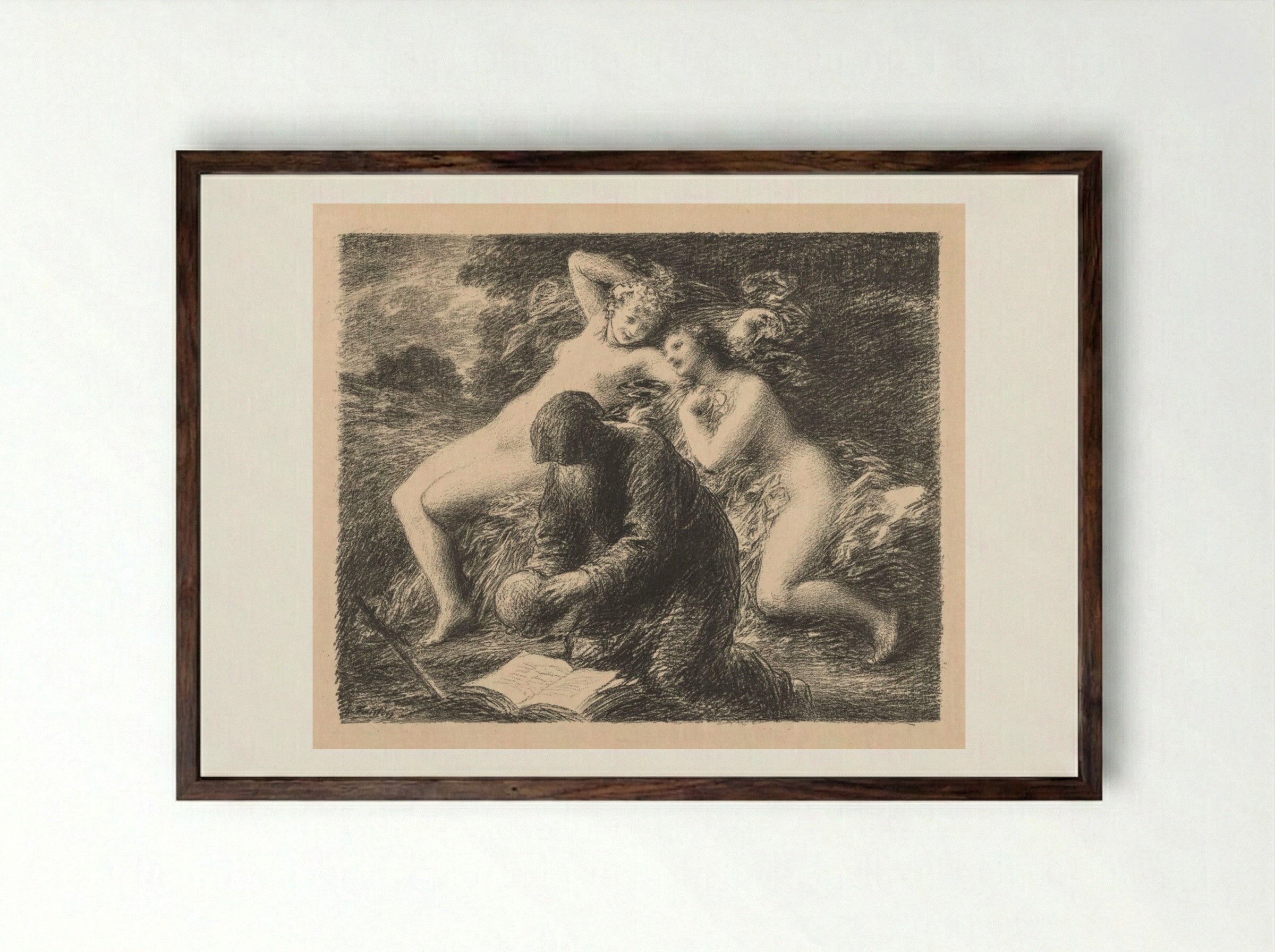 Temptation of St. Anthony - Henri Fantin-Latour - Framed Print Dark Wood
