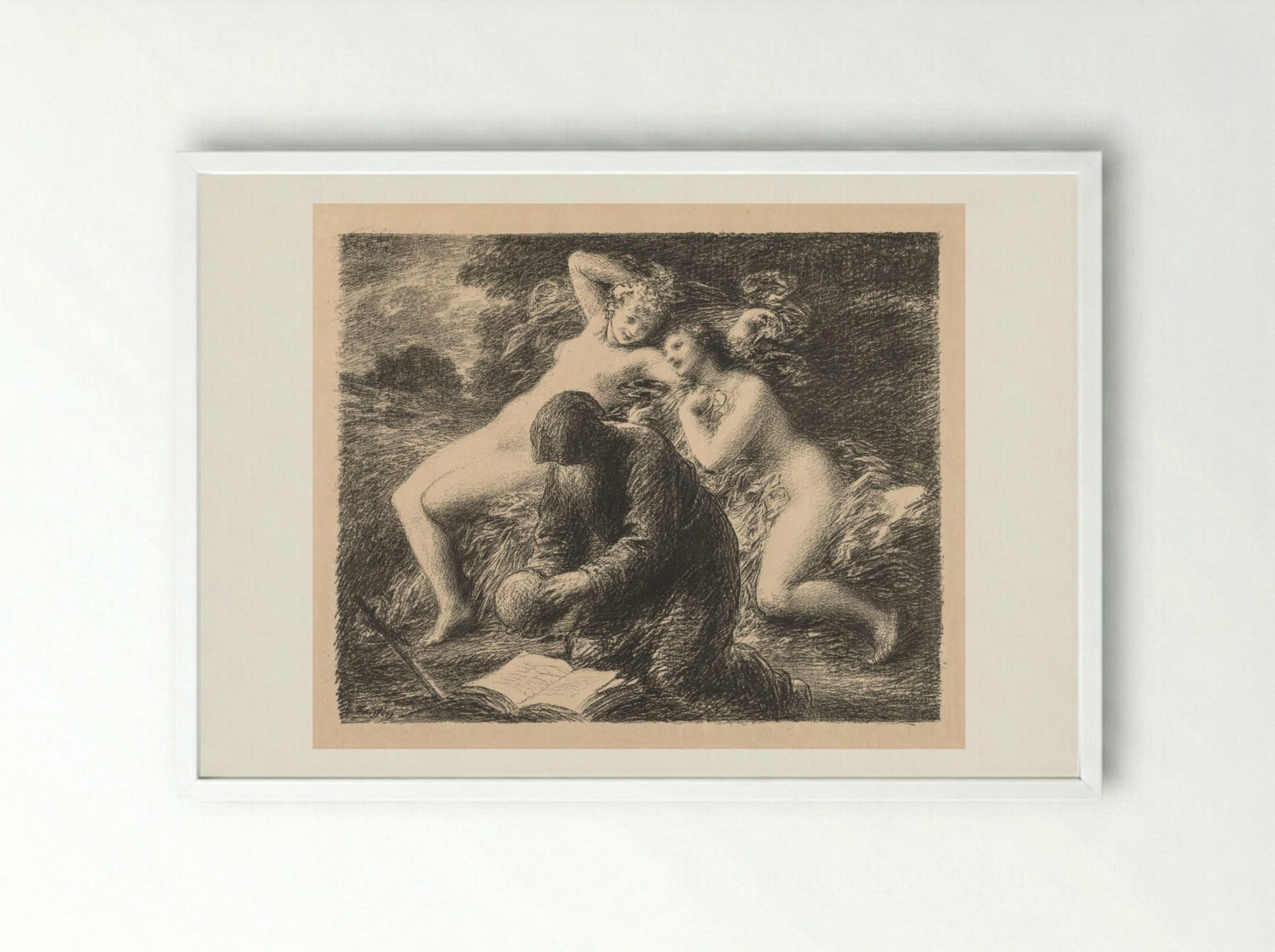 Temptation of St. Anthony - Henri Fantin-Latour - Framed Print White