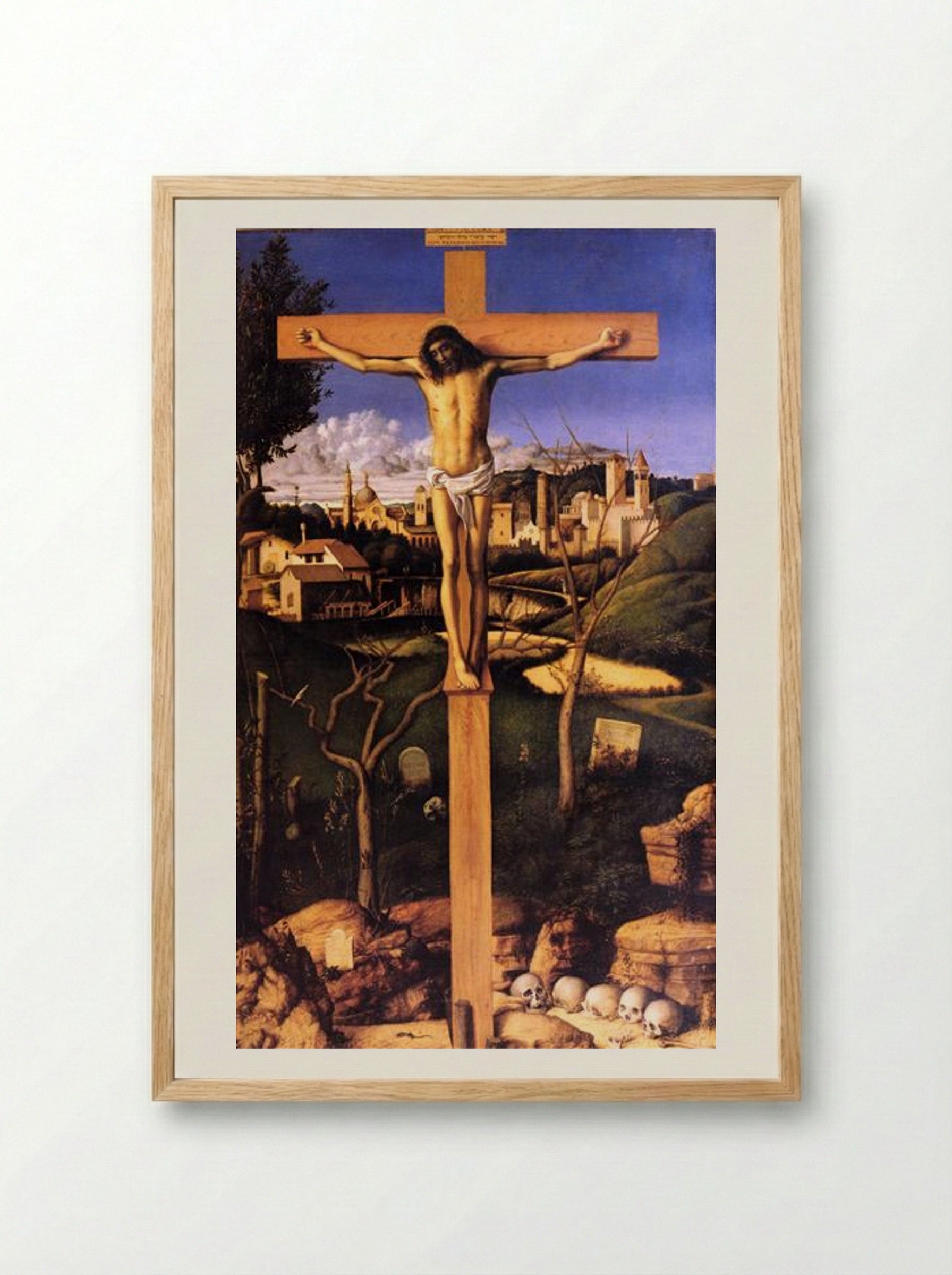 The Crucifixion - Giovanni Bellini - Framed Print Wood