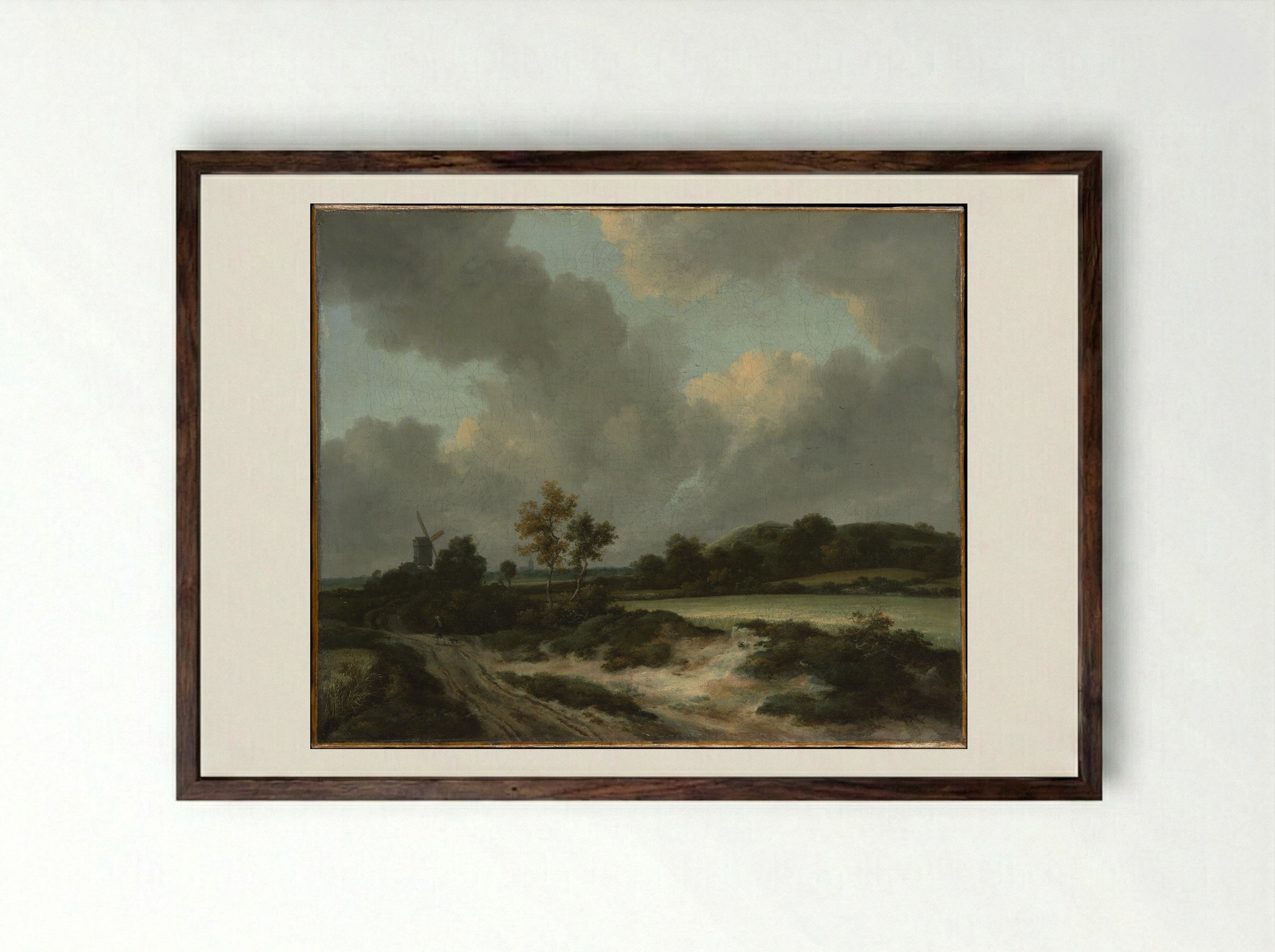 Grainfields - Jacob van Ruisdael - Framed Print Dark Wood