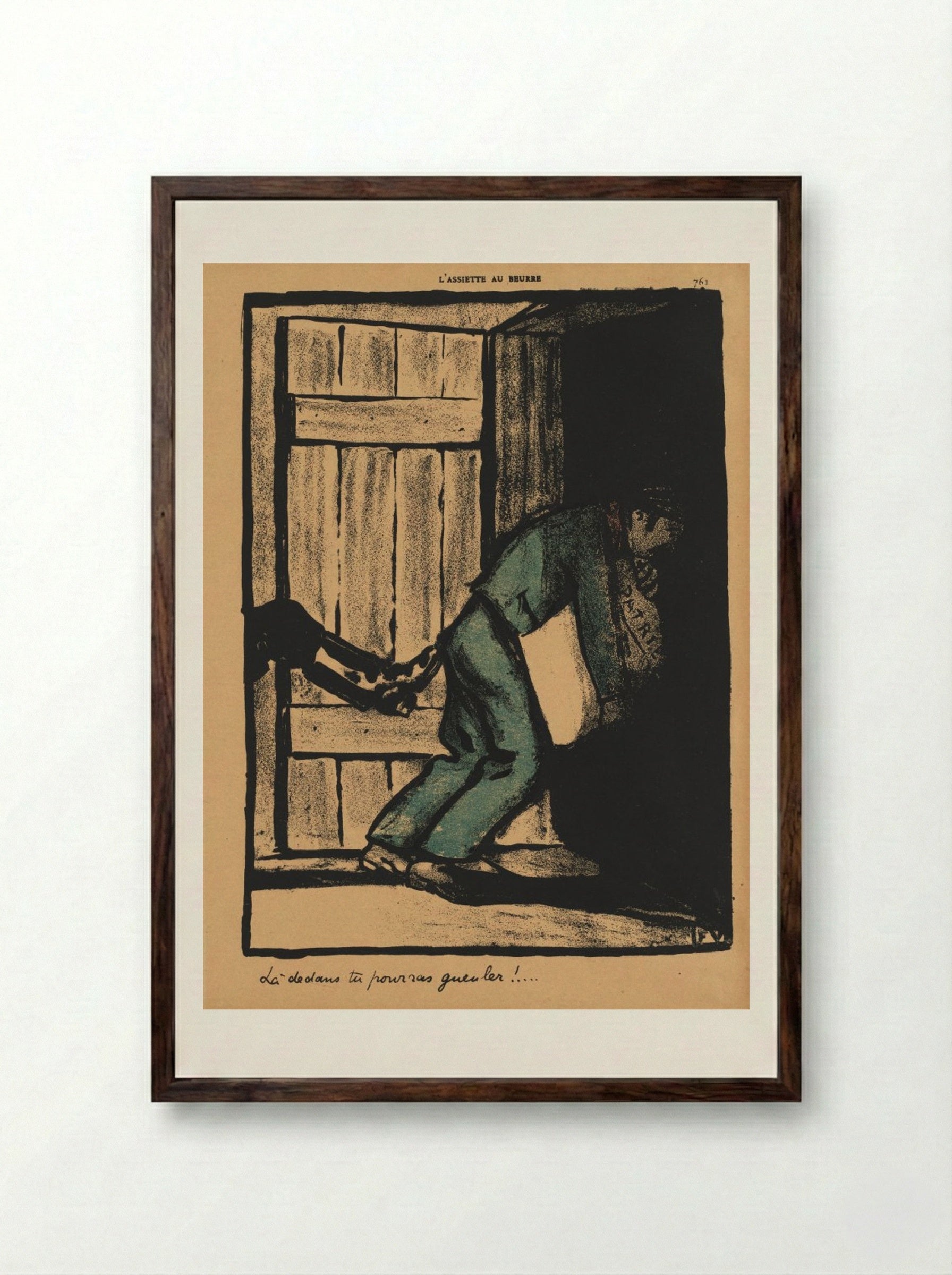 You can bawl... - Félix Vallotton - Framed Print Dark Wood