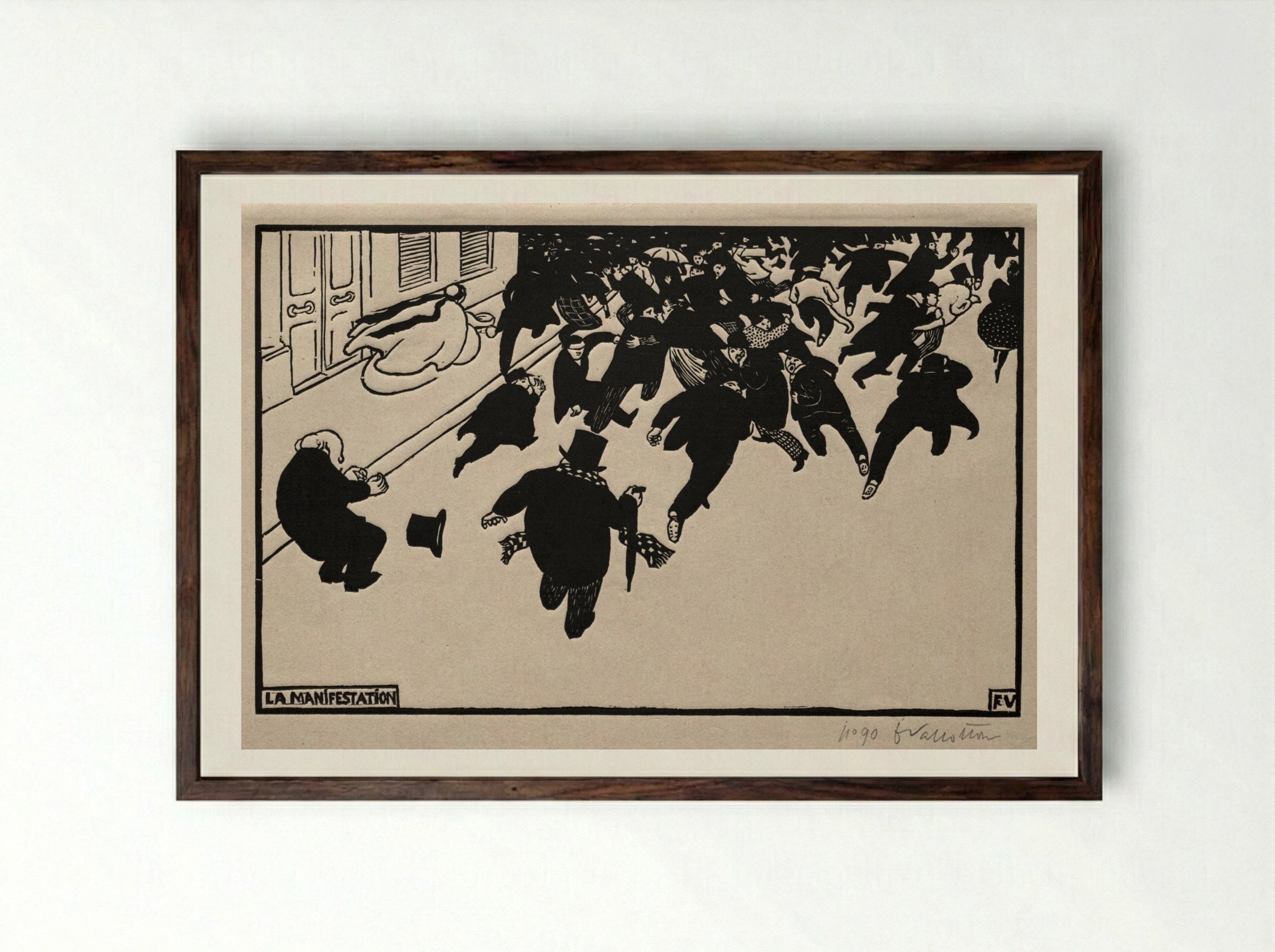 The Protest - Félix Vallotton - Framed Print Dark Wood