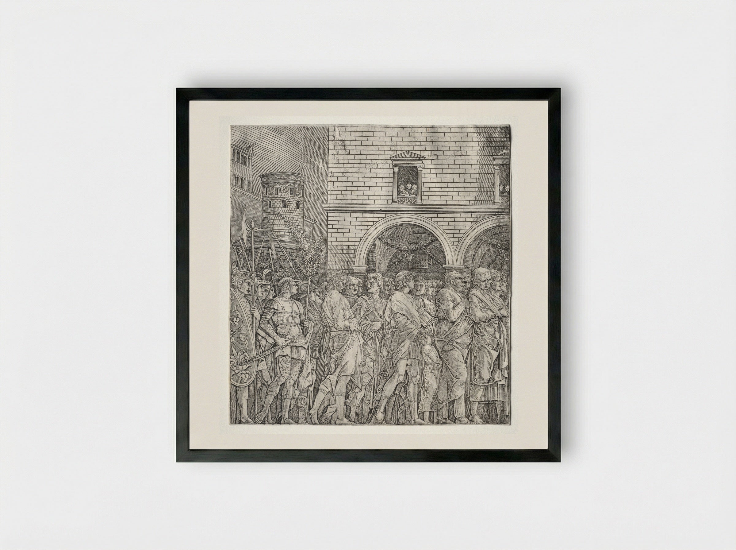 Triumph of Caesar: The Senators - Andrea Mantegna - Framed Print Black