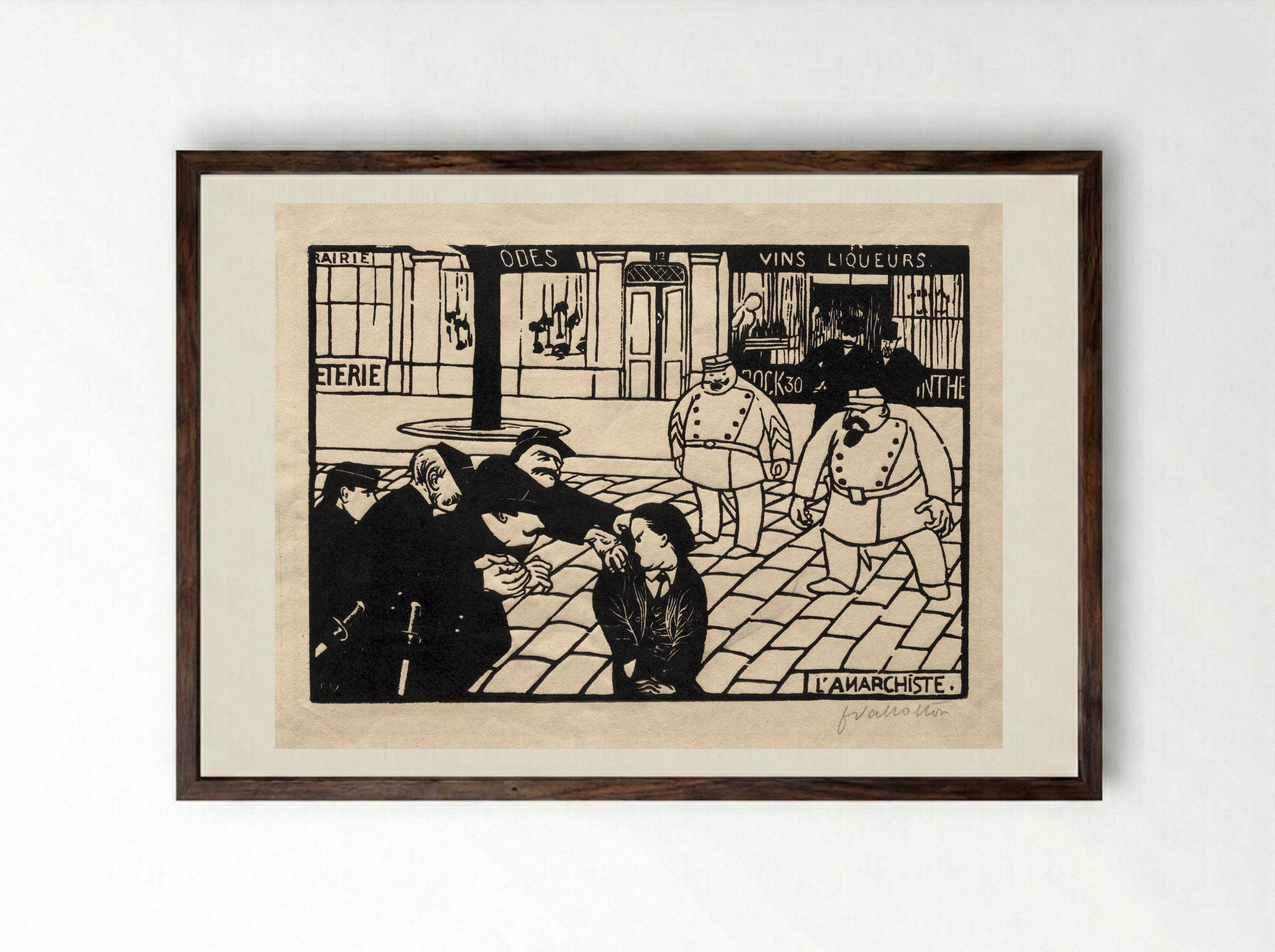 L'Anarchiste - Félix Vallotton - Framed Print Dark Wood