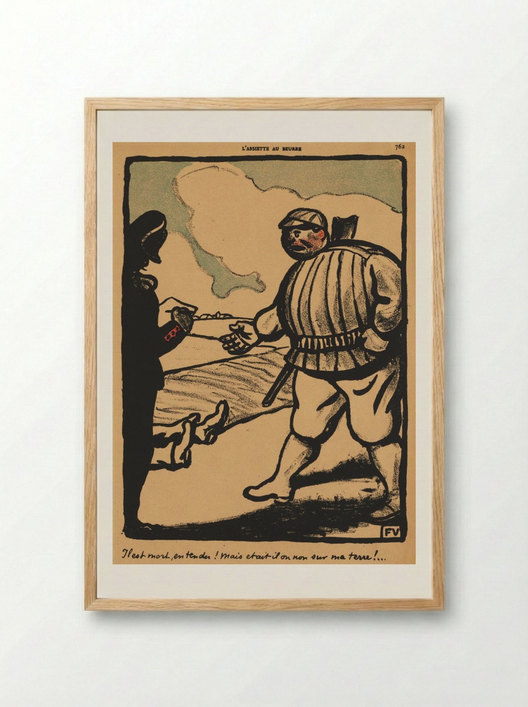 All right, so he's dead!... - Félix Vallotton - Framed Print Wood