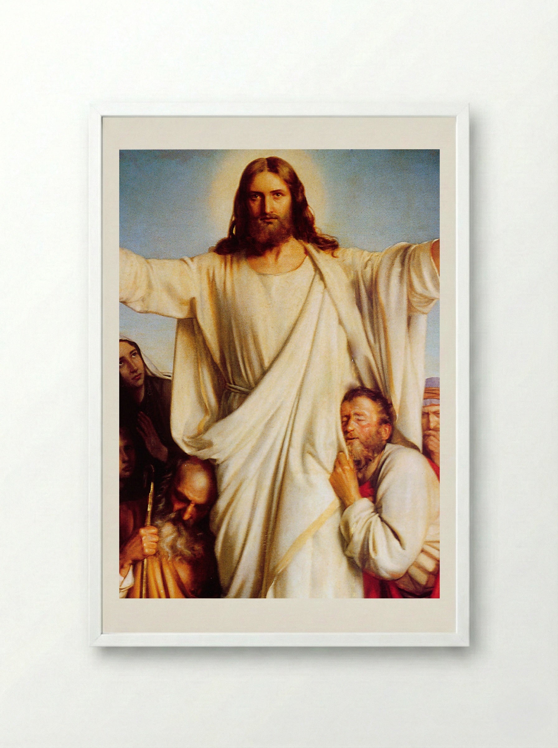 Consolator - Carl Bloch - Framed Print White