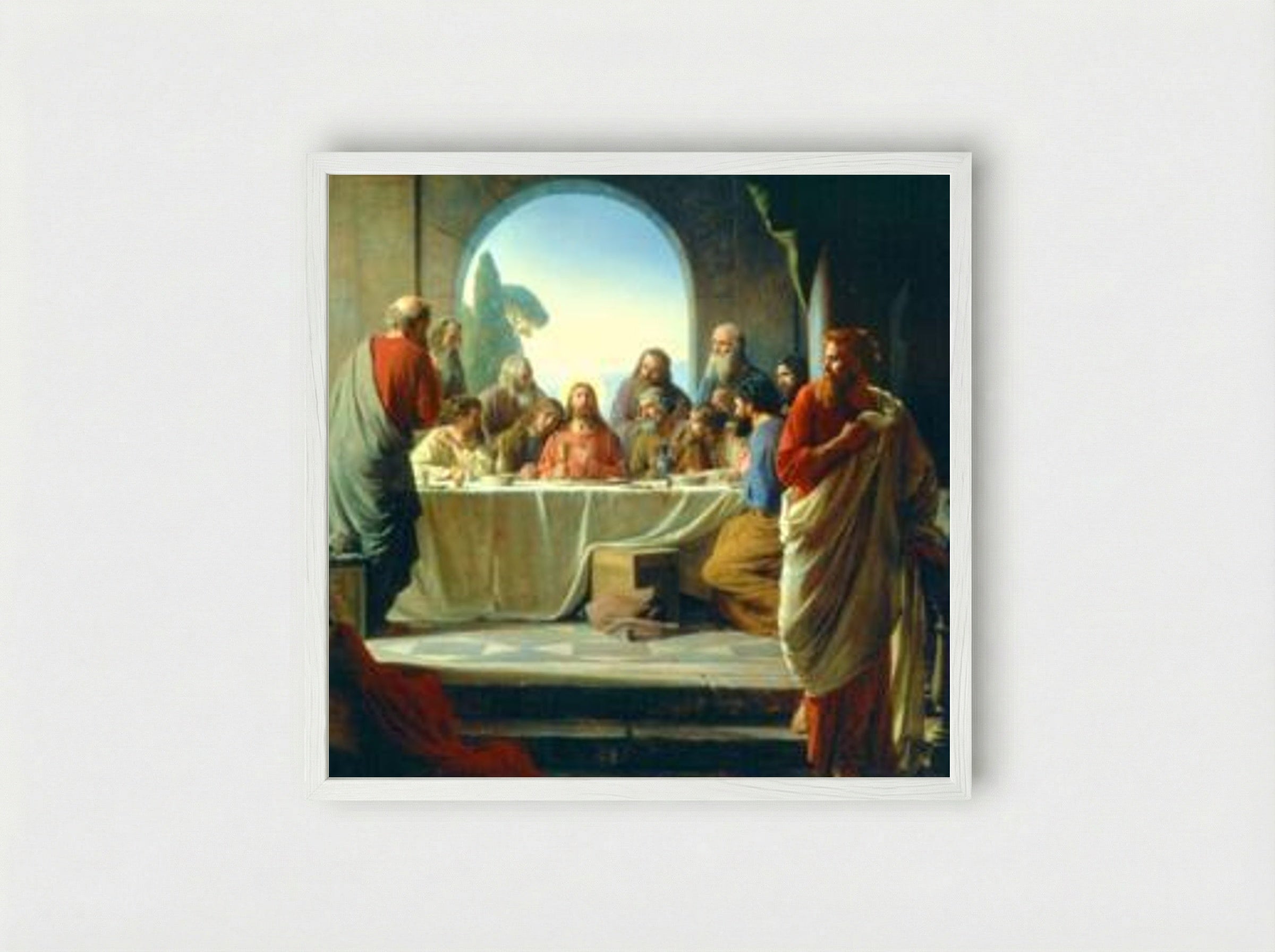 The Last Supper - Carl Bloch - Framed Print White