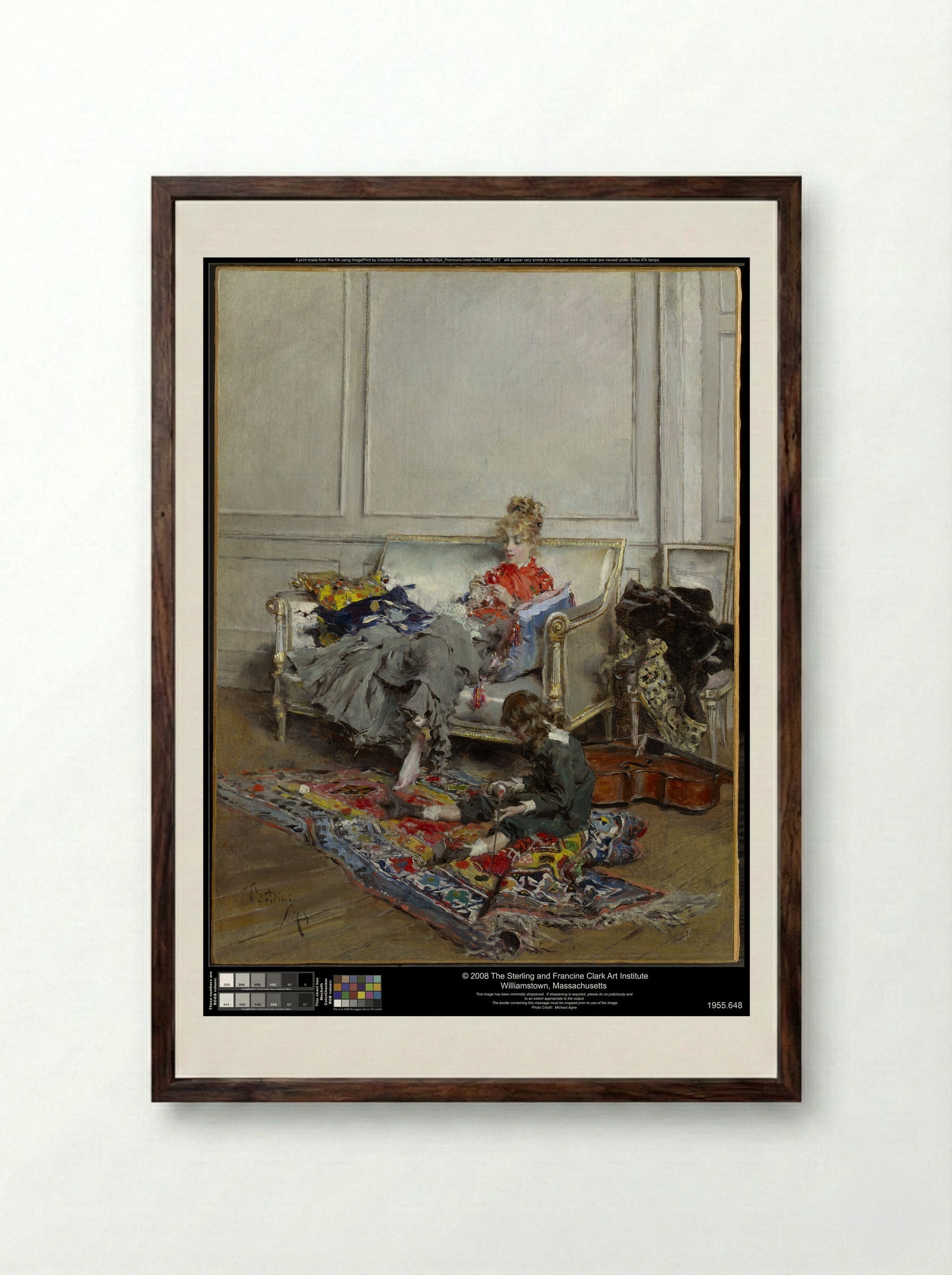 Peaceful Days - Giovanni Boldini - Framed Print Dark Wood