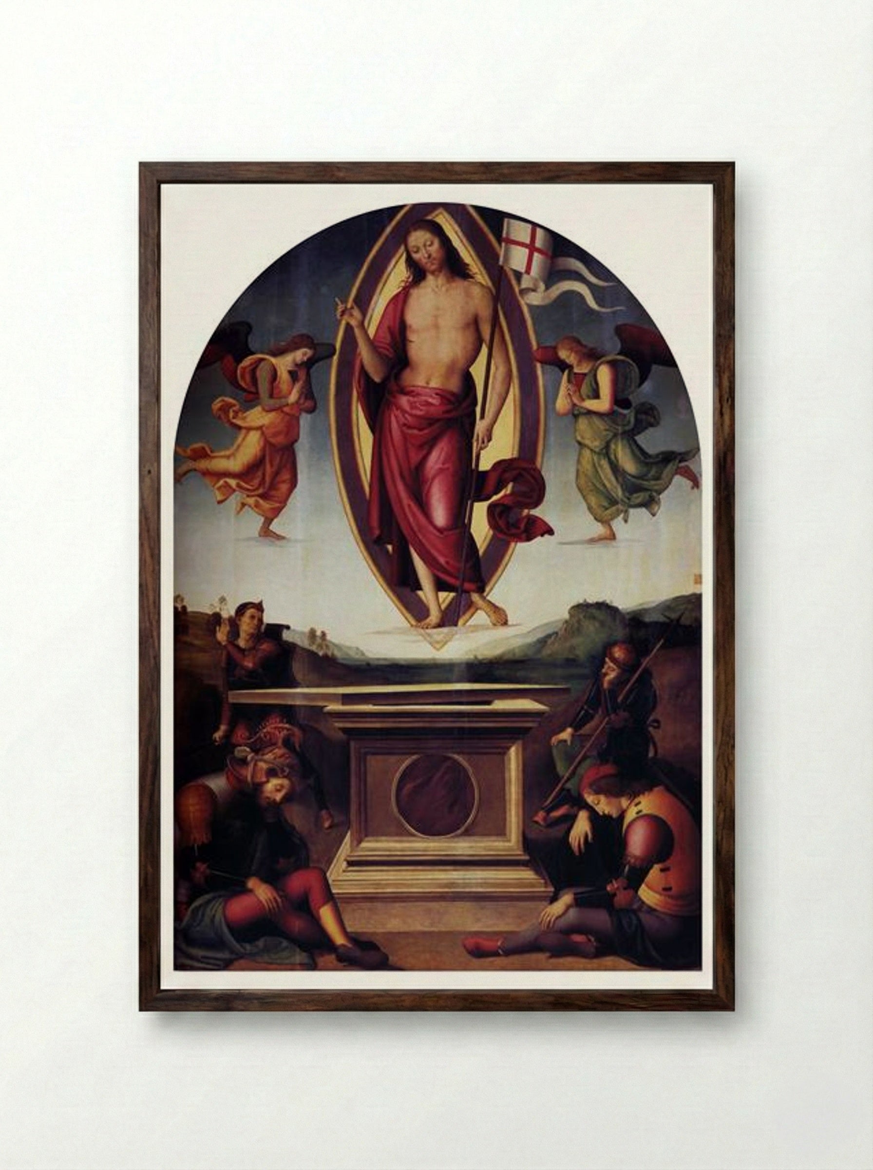 Resurrection - Pietro Perugino - Framed Print Dark Wood