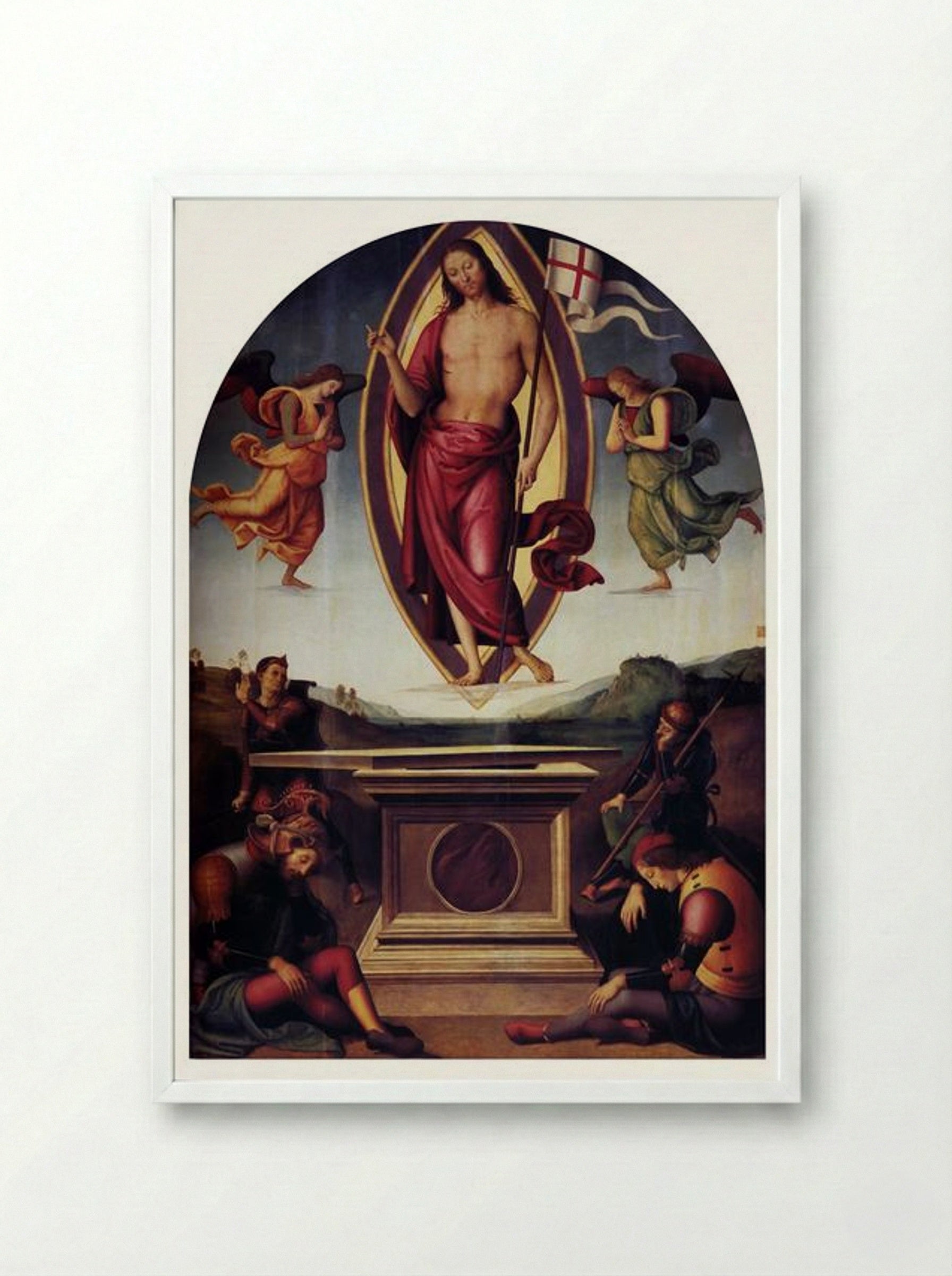 Resurrection - Pietro Perugino - Framed Print White