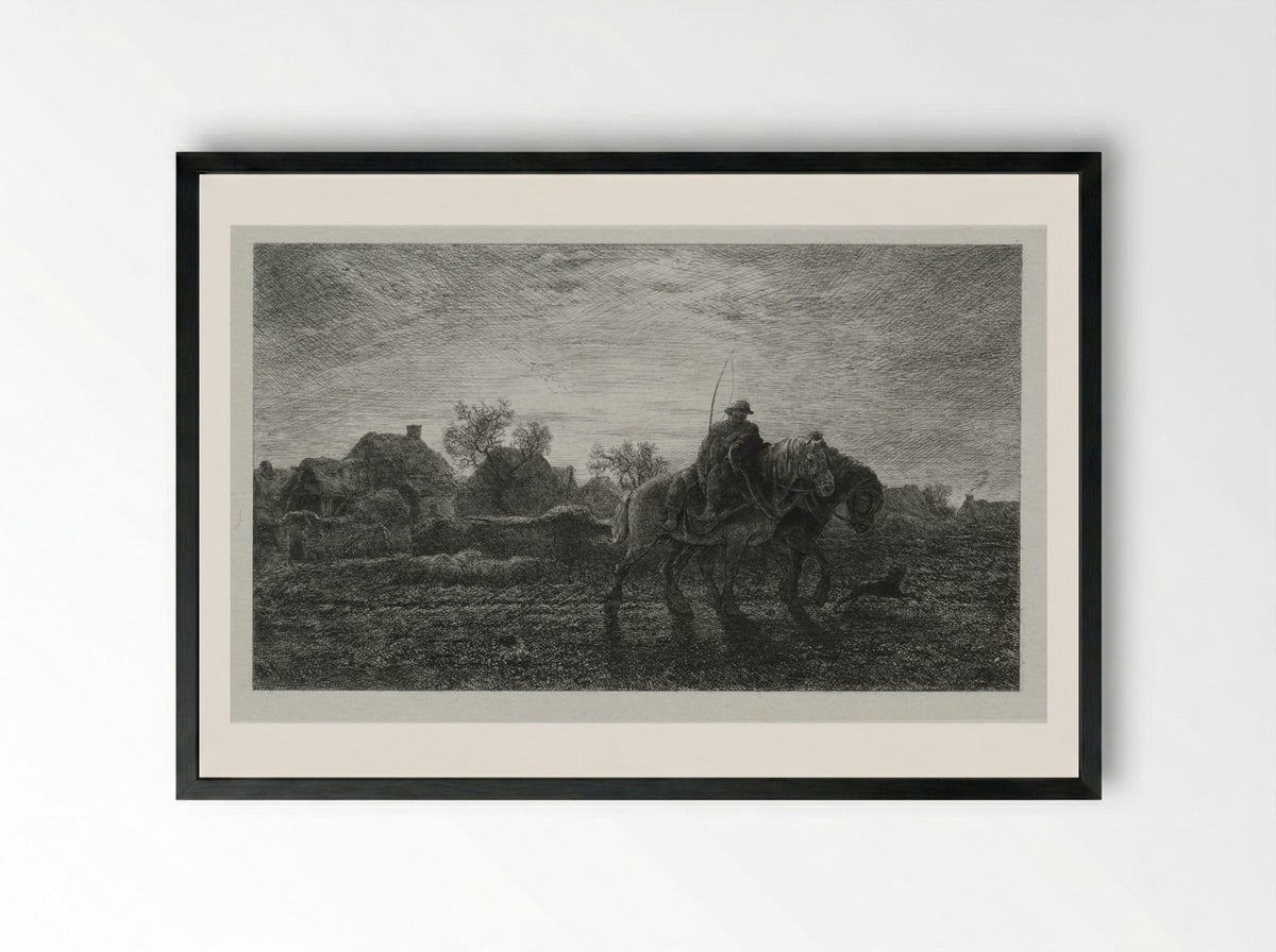 The Morning - Charles-Émile Jacque - Framed Print Black