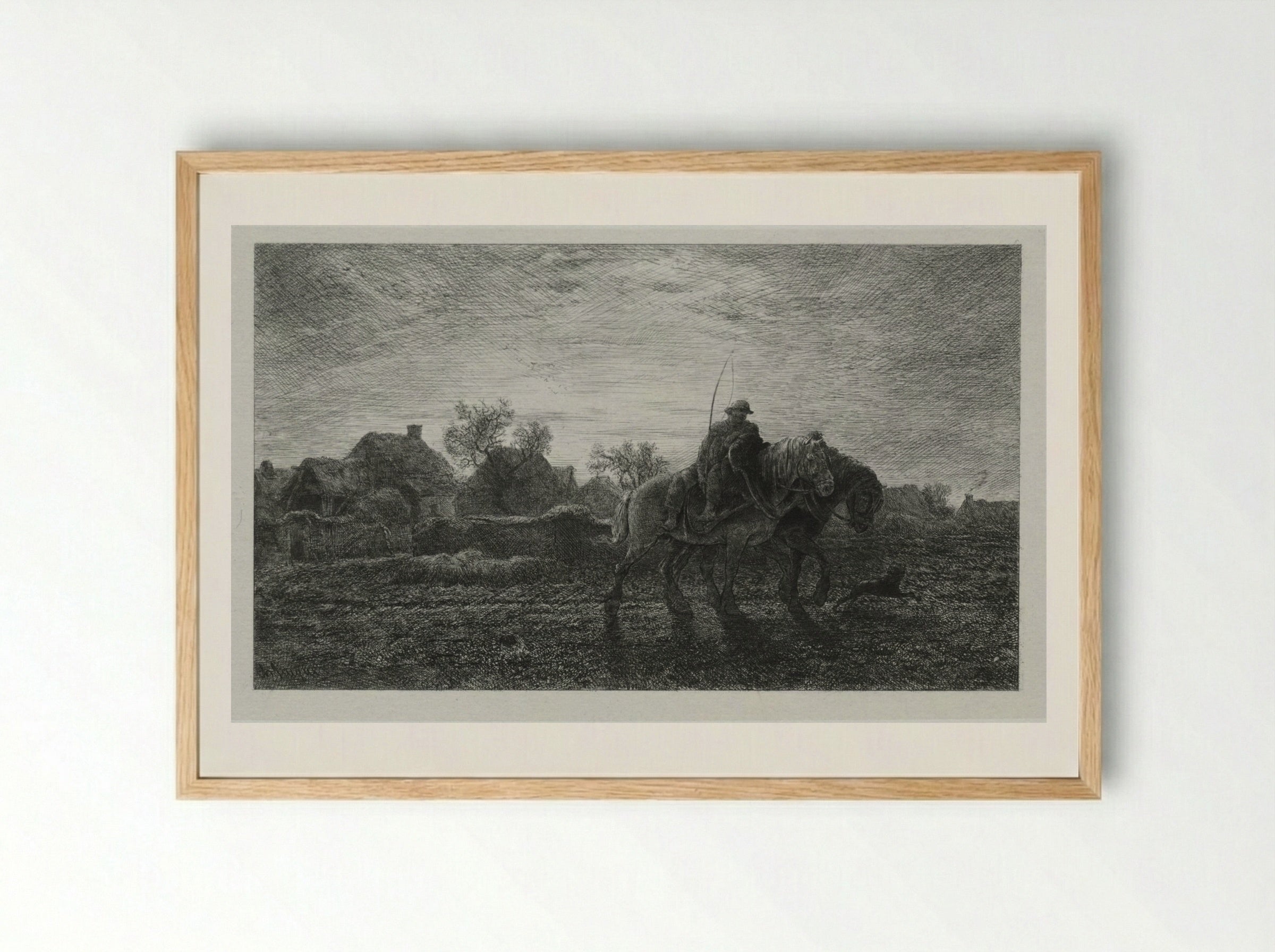 The Morning - Charles-Émile Jacque - Framed Print Wood