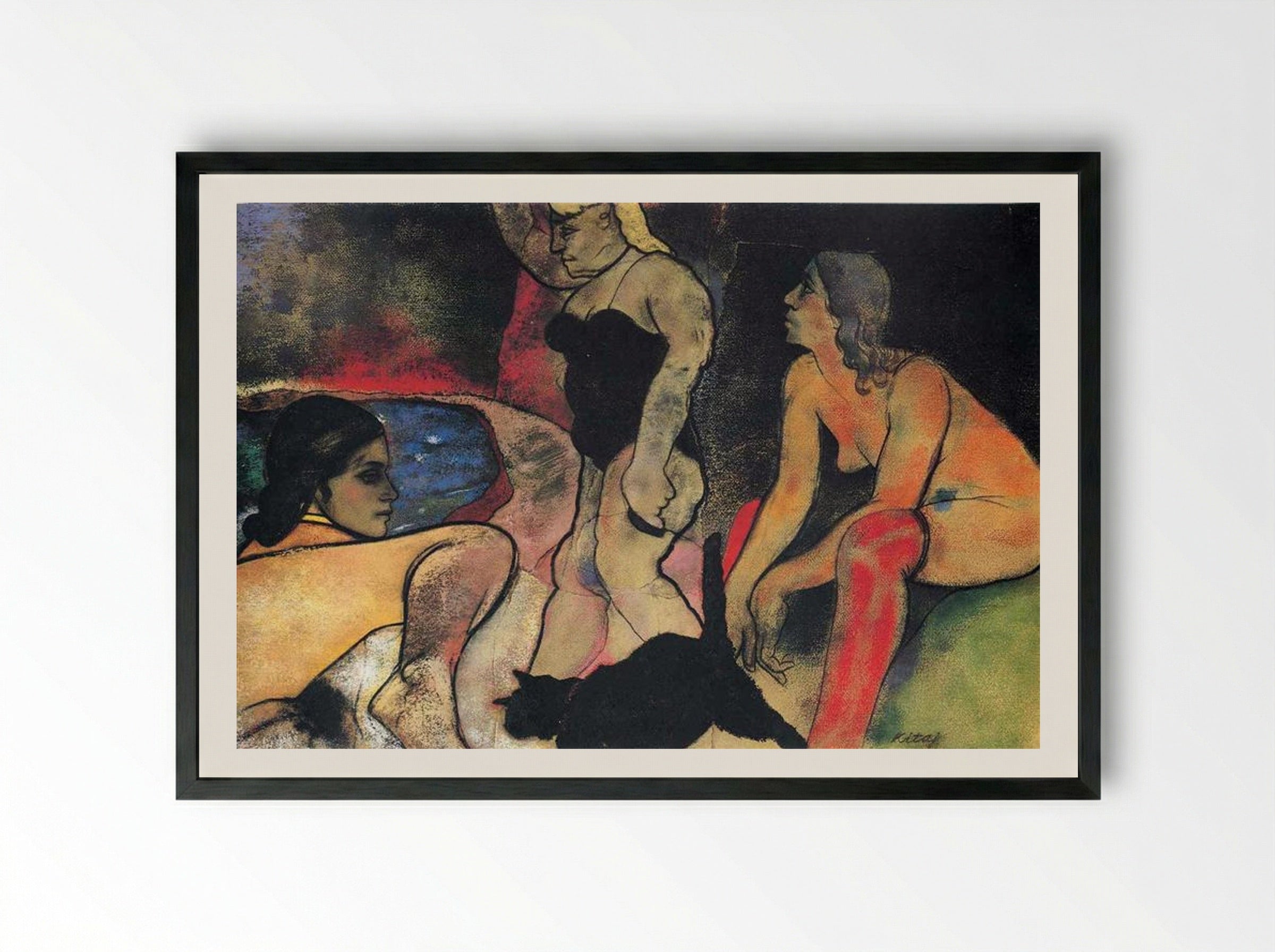 The Rise of Fascism - R. B. Kitaj - Framed Print Black