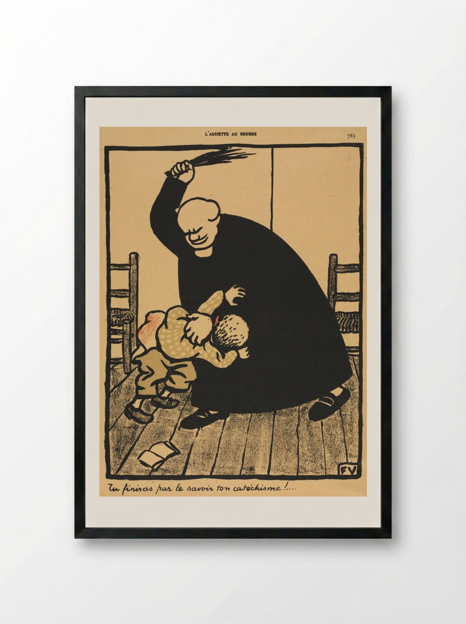 You'll learn... - Félix Vallotton - Framed Print Black