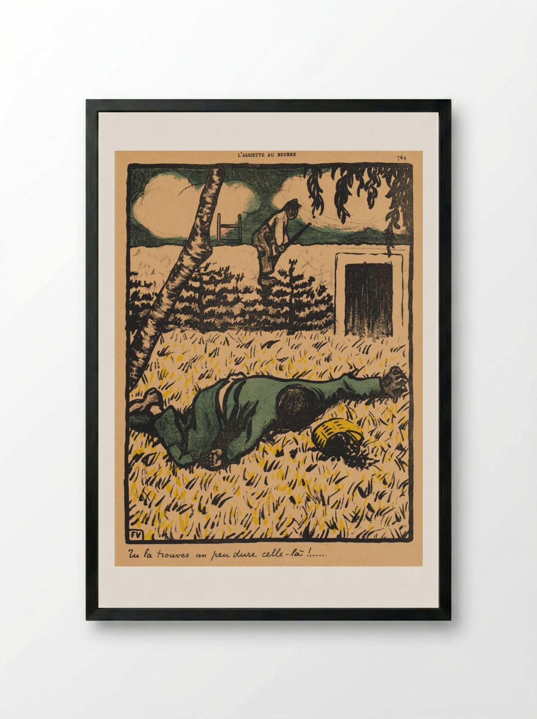 Tu la trouves un peu dure celle-là! - Félix Vallotton - Framed Print Black