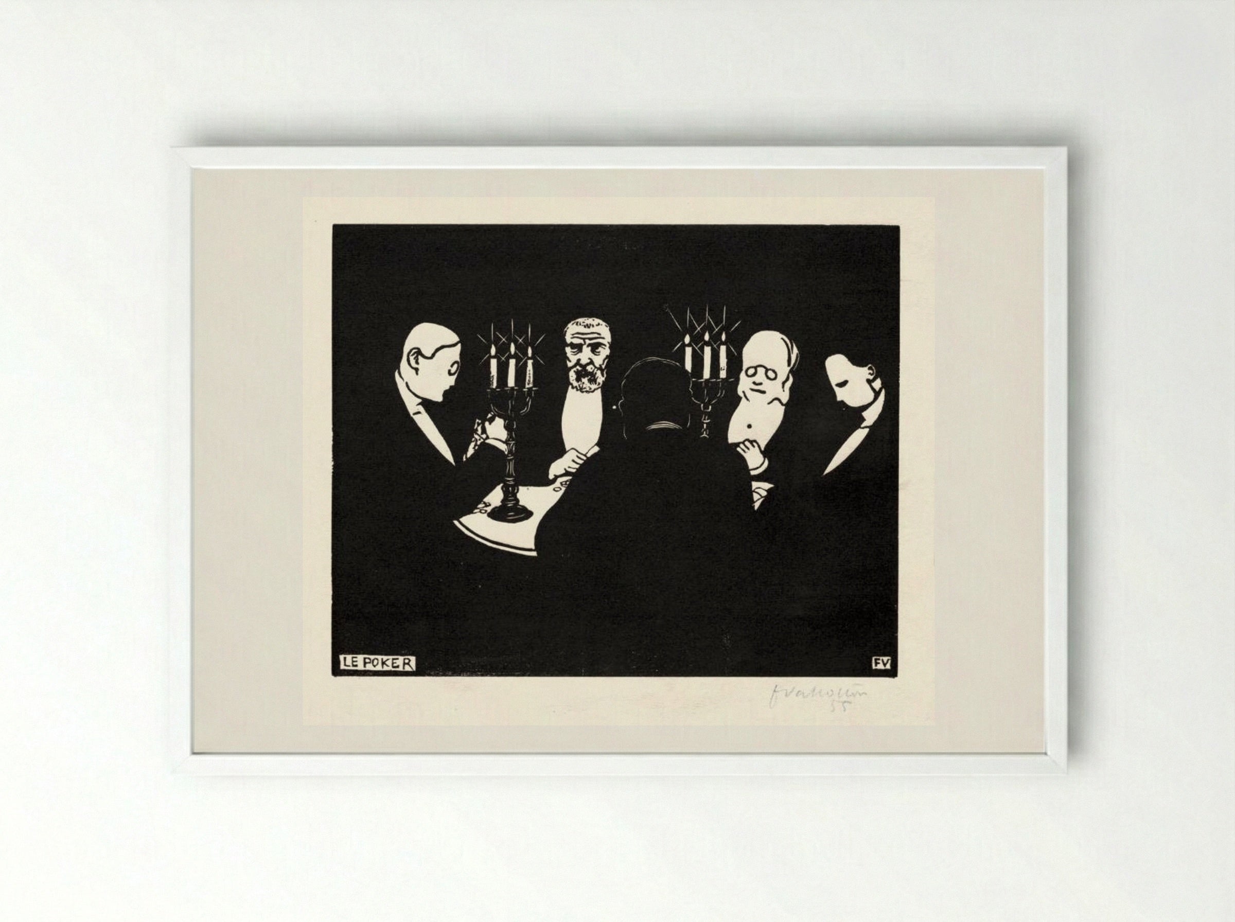 Le Poker - Félix Vallotton - Framed Print White