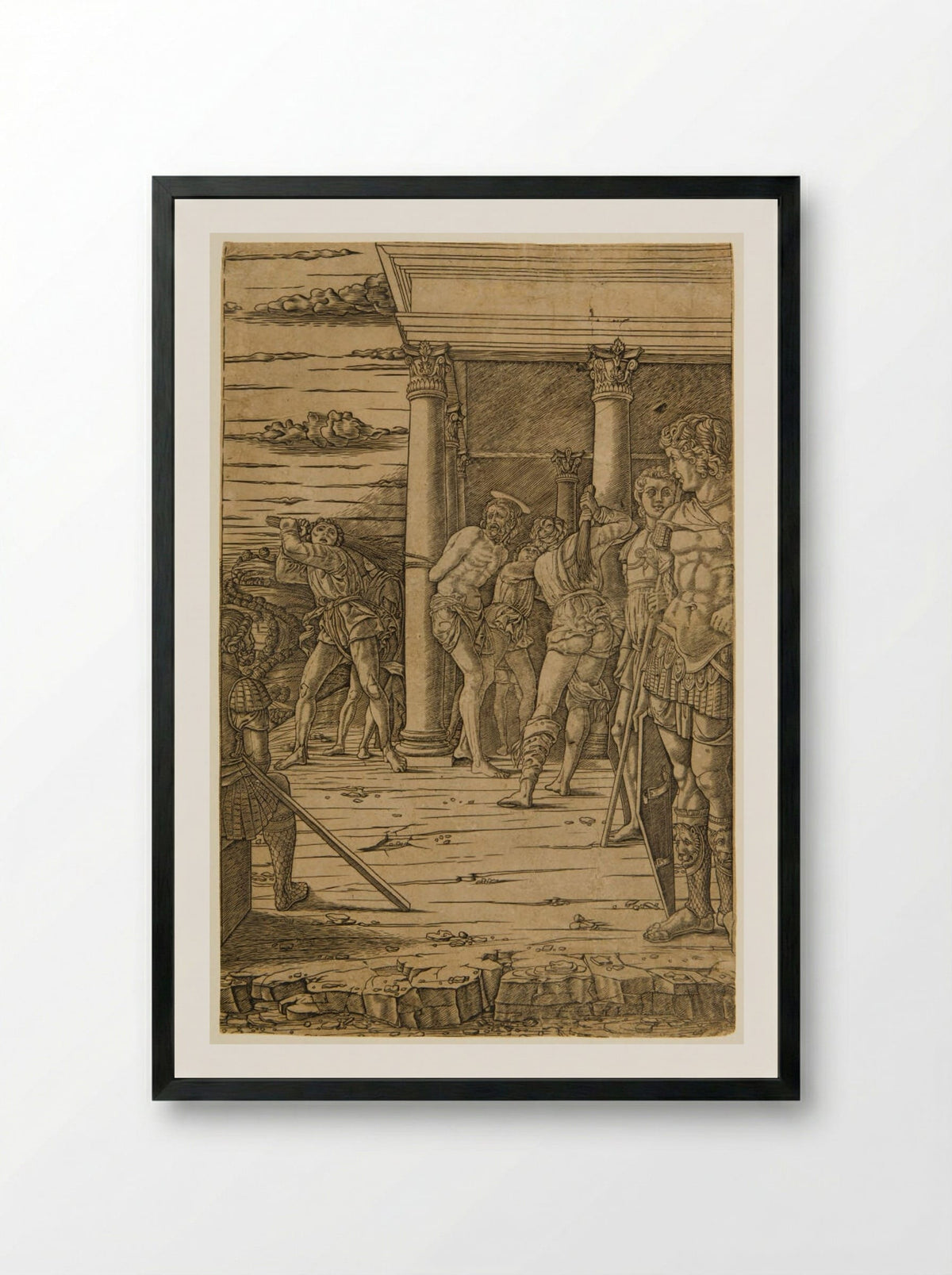 The Flagellation - Andrea Mantegna - Framed Print Black