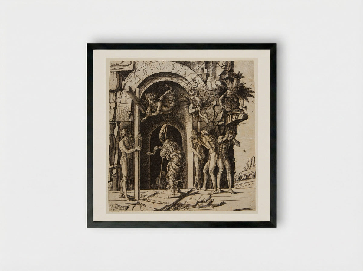 Christ Descending into Hell - Andrea Mantegna - Framed Print Black