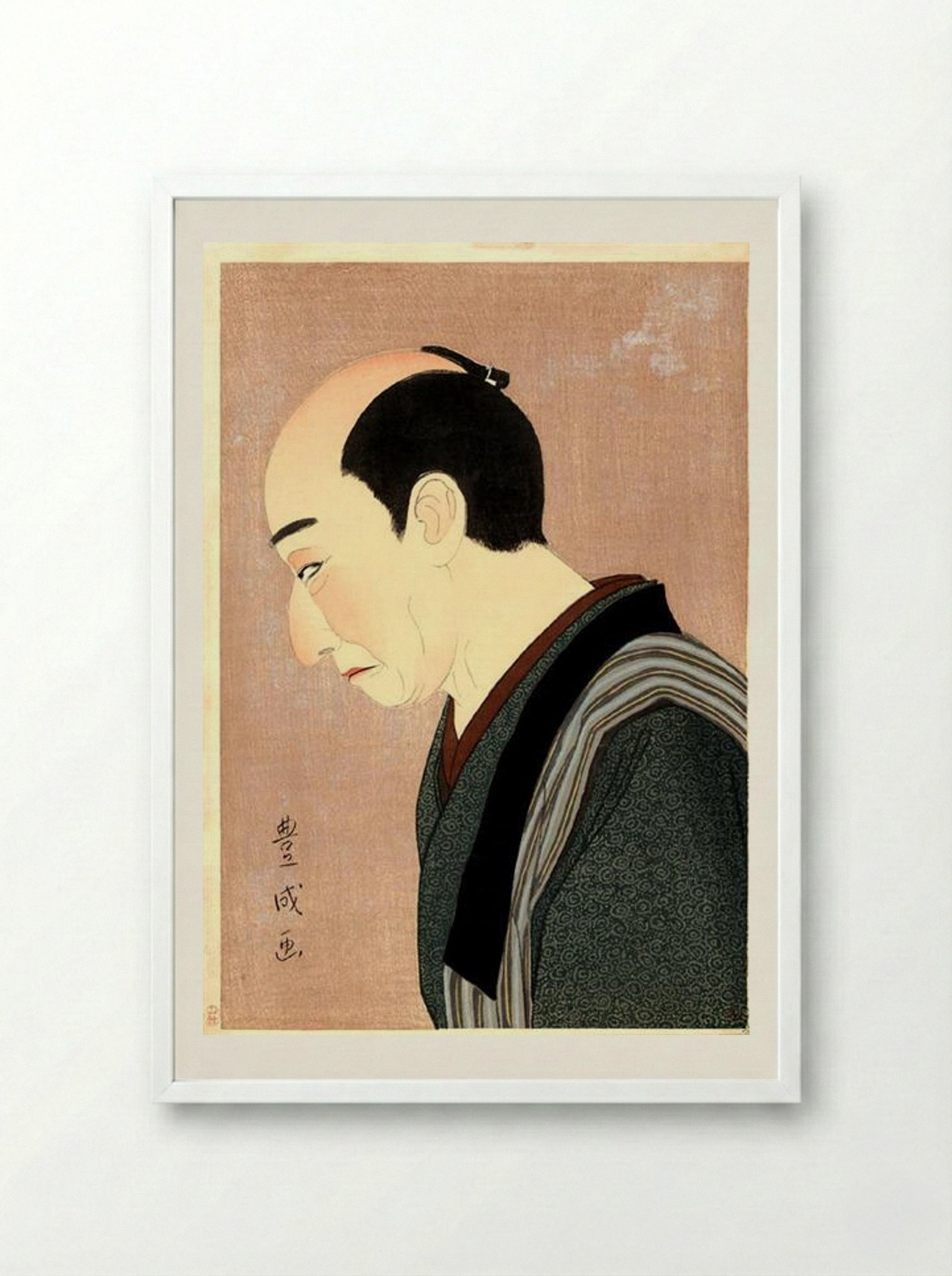 Kataoka Nizaemon XI as Kakiemon - Yamamura Toyonari - Framed Print White