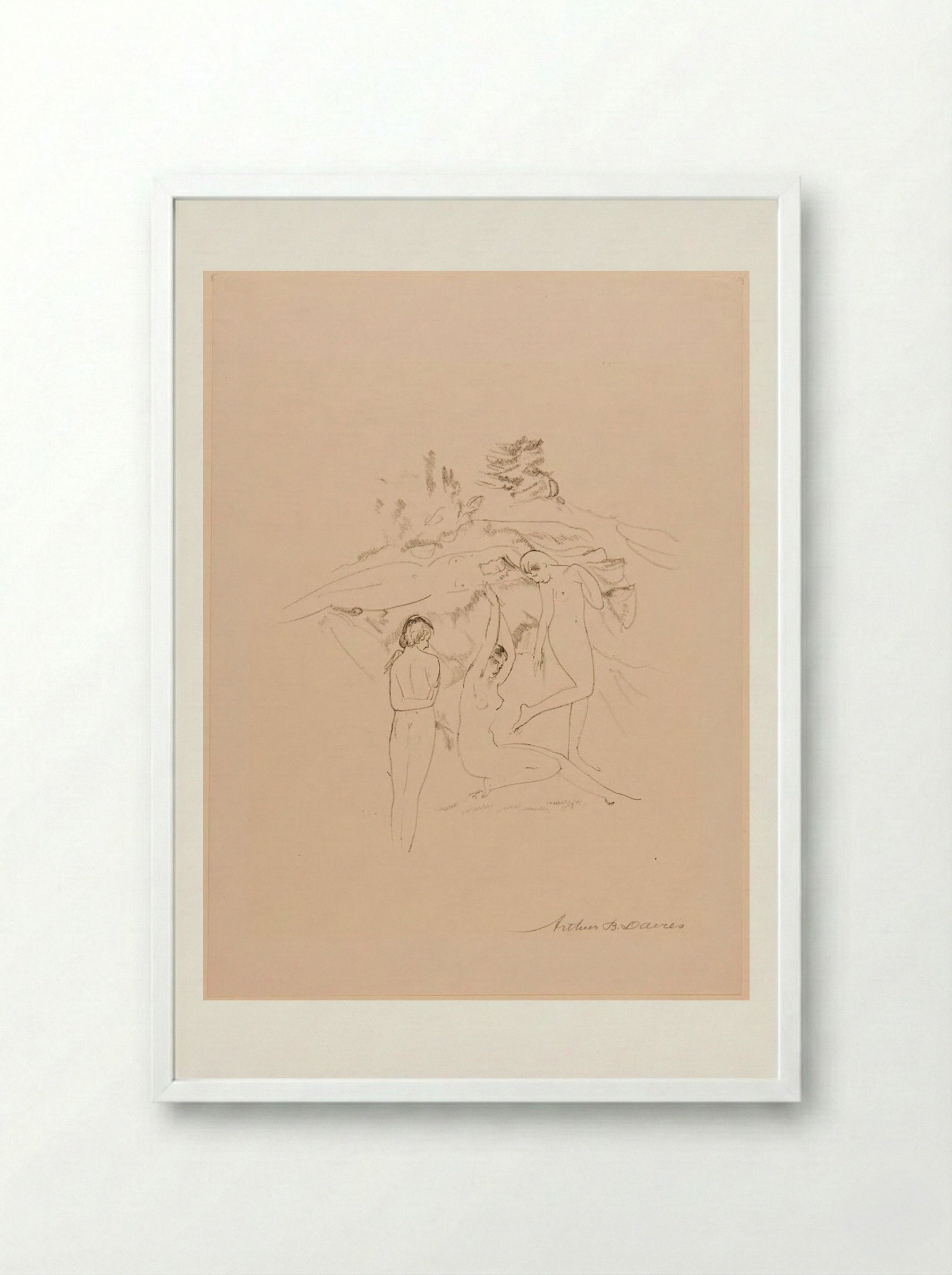 Morning Quiet - Arthur Bowen Davies - Framed Print White