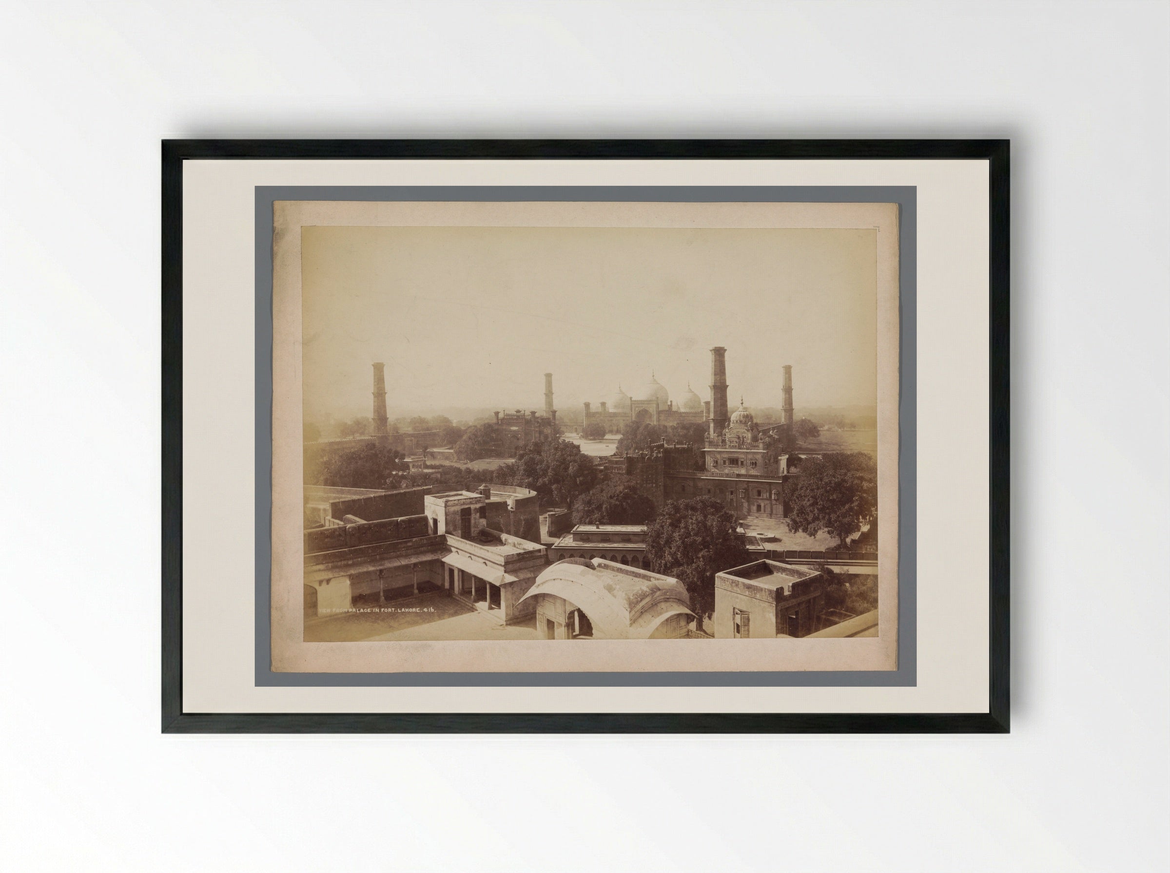View from Palace in Fort Lahore - Samuel Bourne - Framed Print Black