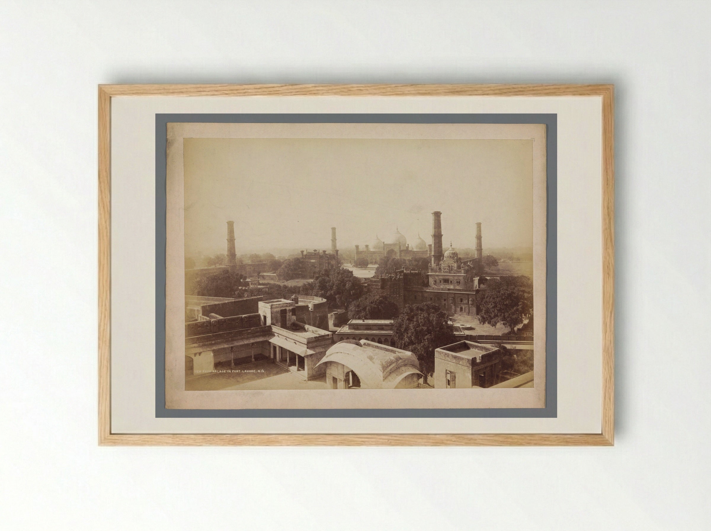 View from Palace in Fort Lahore - Samuel Bourne - Framed Print Wood
